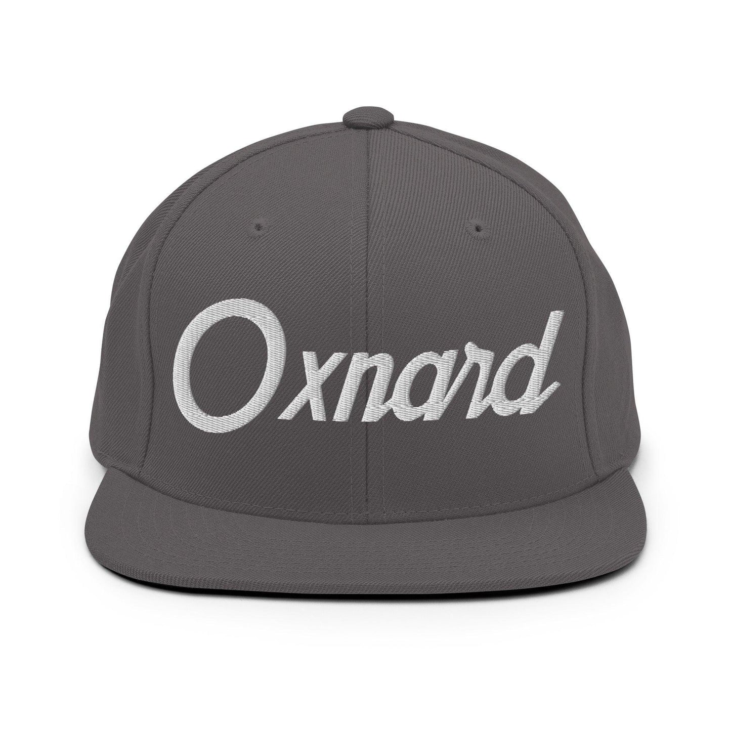 Oxnard Script Snapback Hat Dark Grey