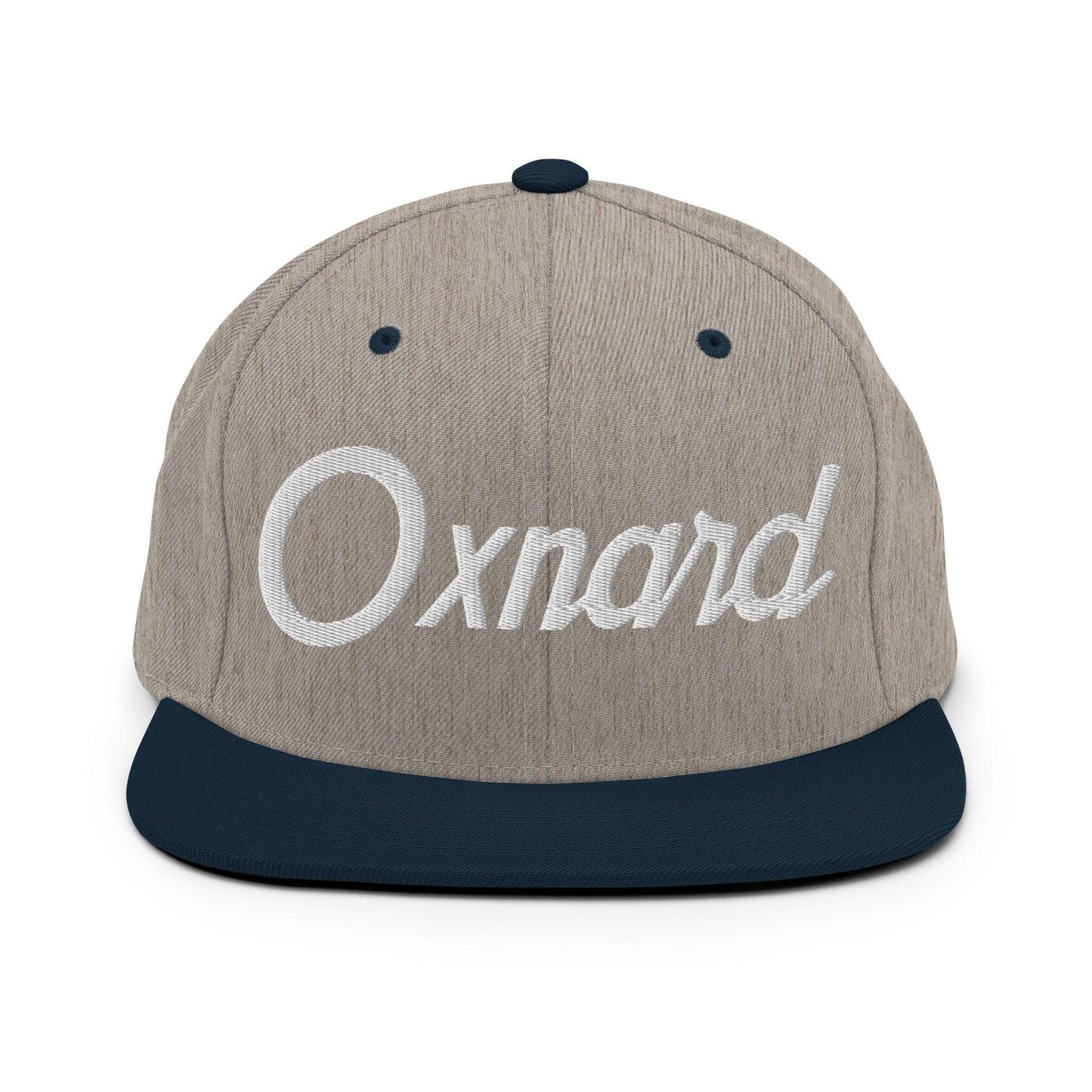 Oxnard Script Snapback Hat Heather Grey/ Navy