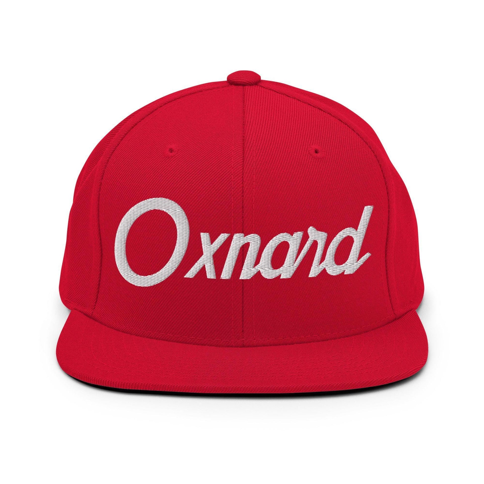 Oxnard Script Snapback Hat Red