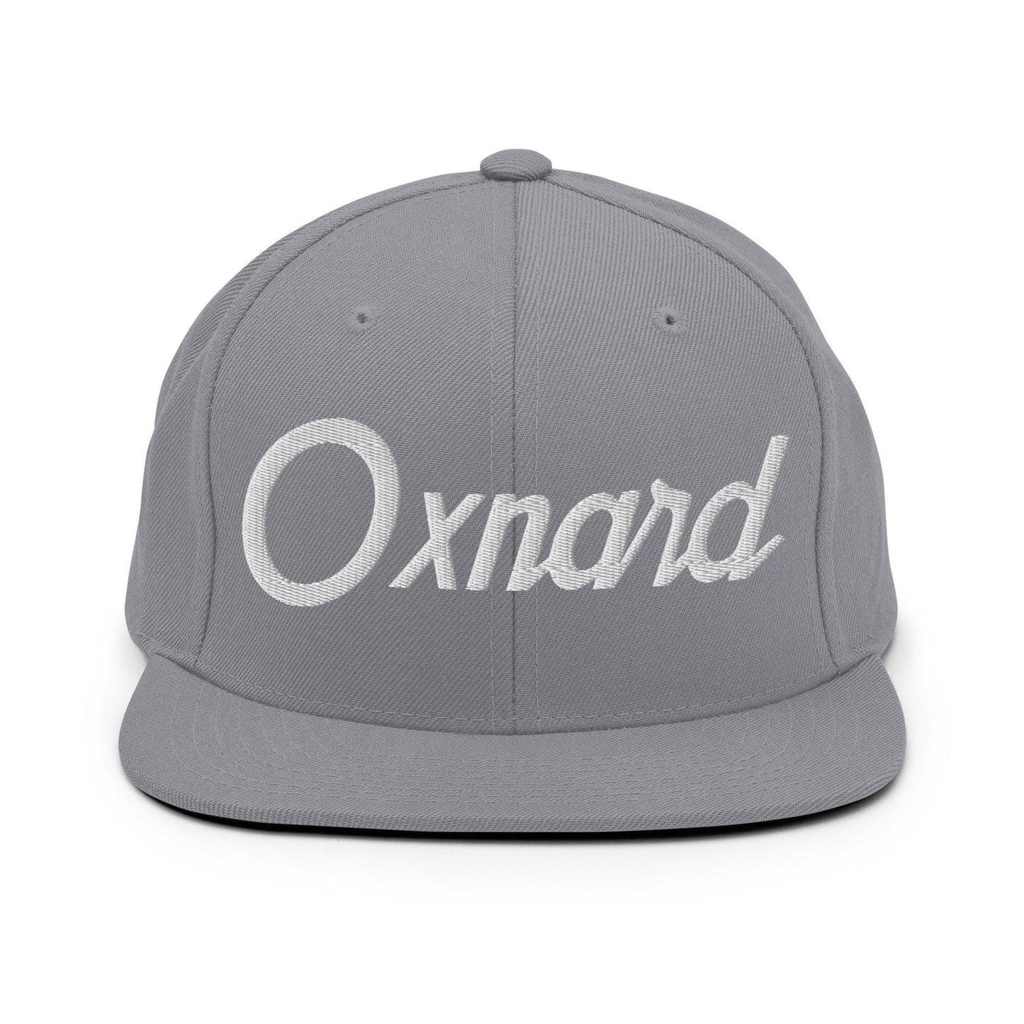 Oxnard Script Snapback Hat Silver