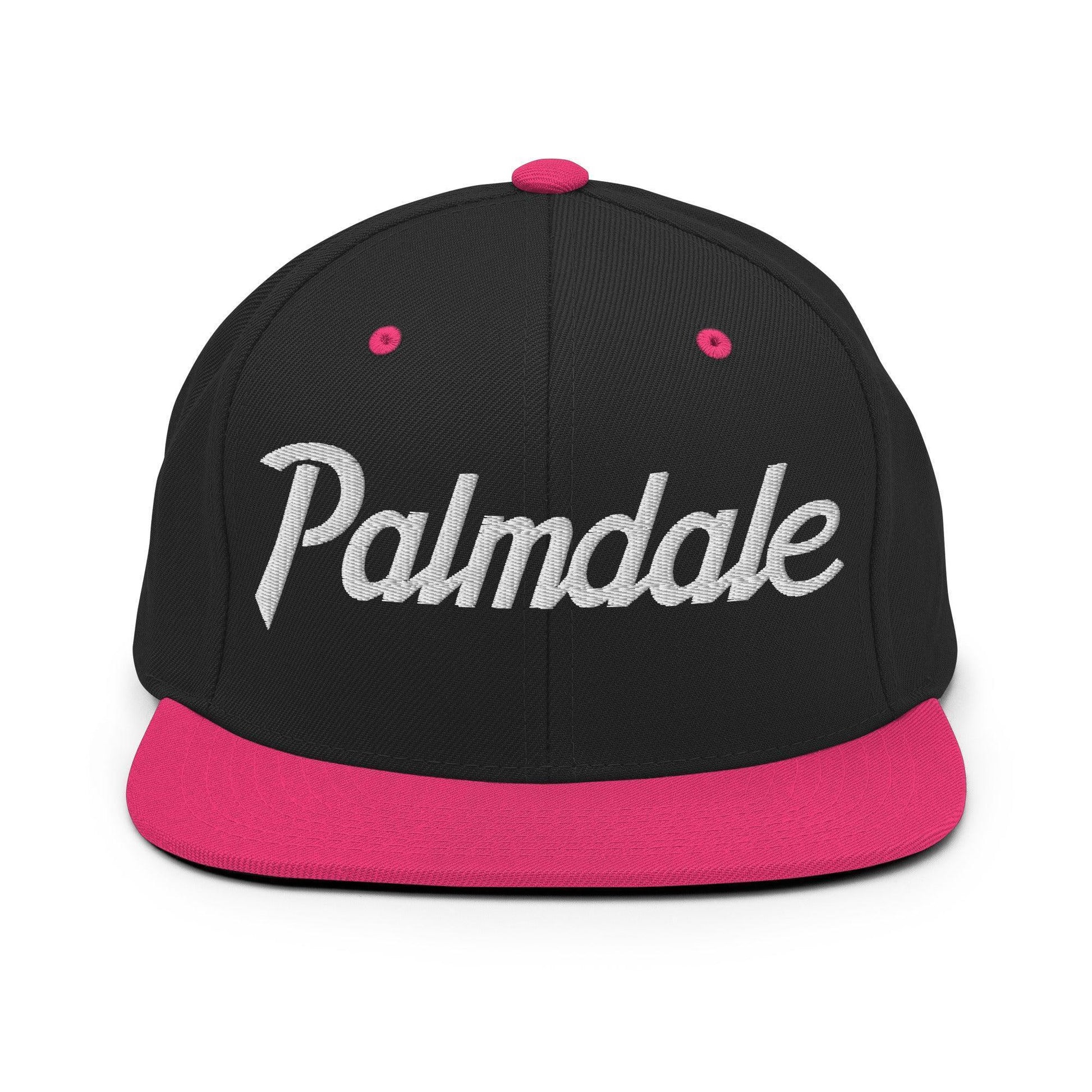 Palmdale Script Snapback Hat Black/ Neon Pink