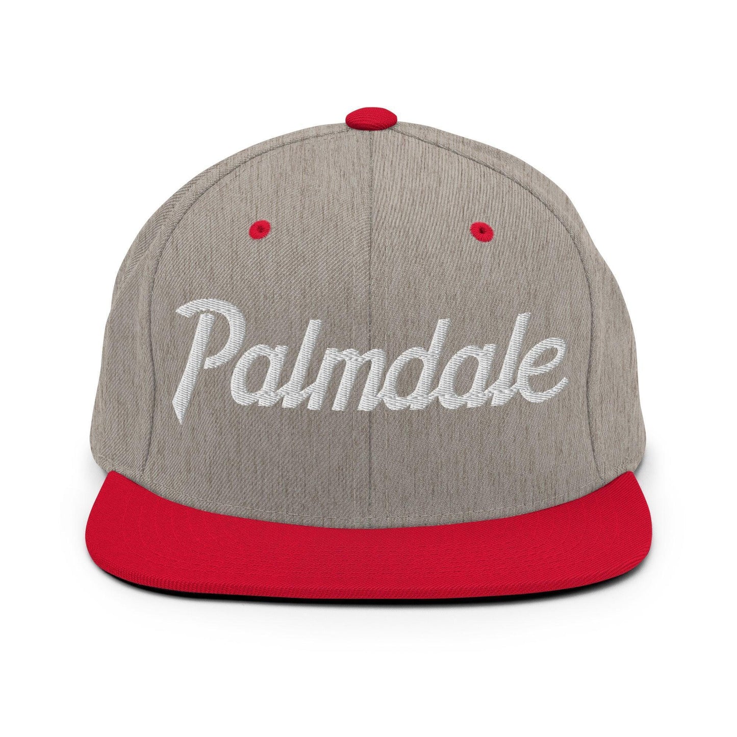 Palmdale Script Snapback Hat Heather Grey/ Red