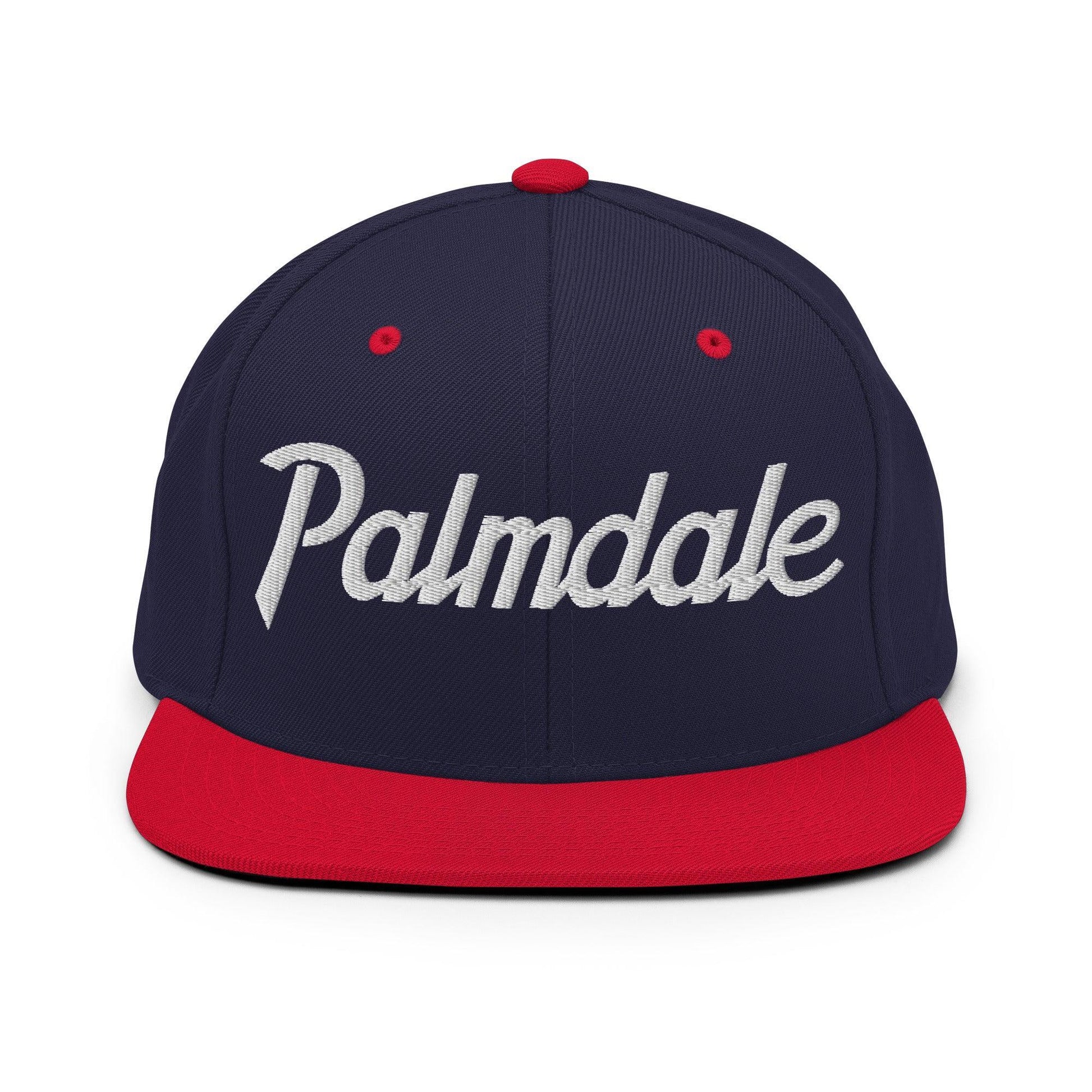 Palmdale Script Snapback Hat Navy/ Red