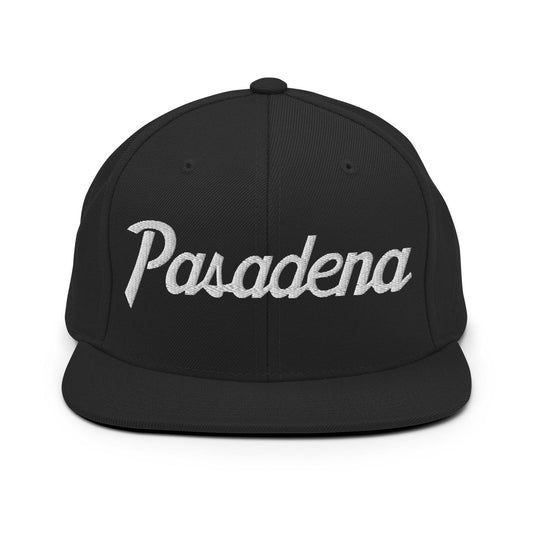 Pasadena Script Snapback Hat Black