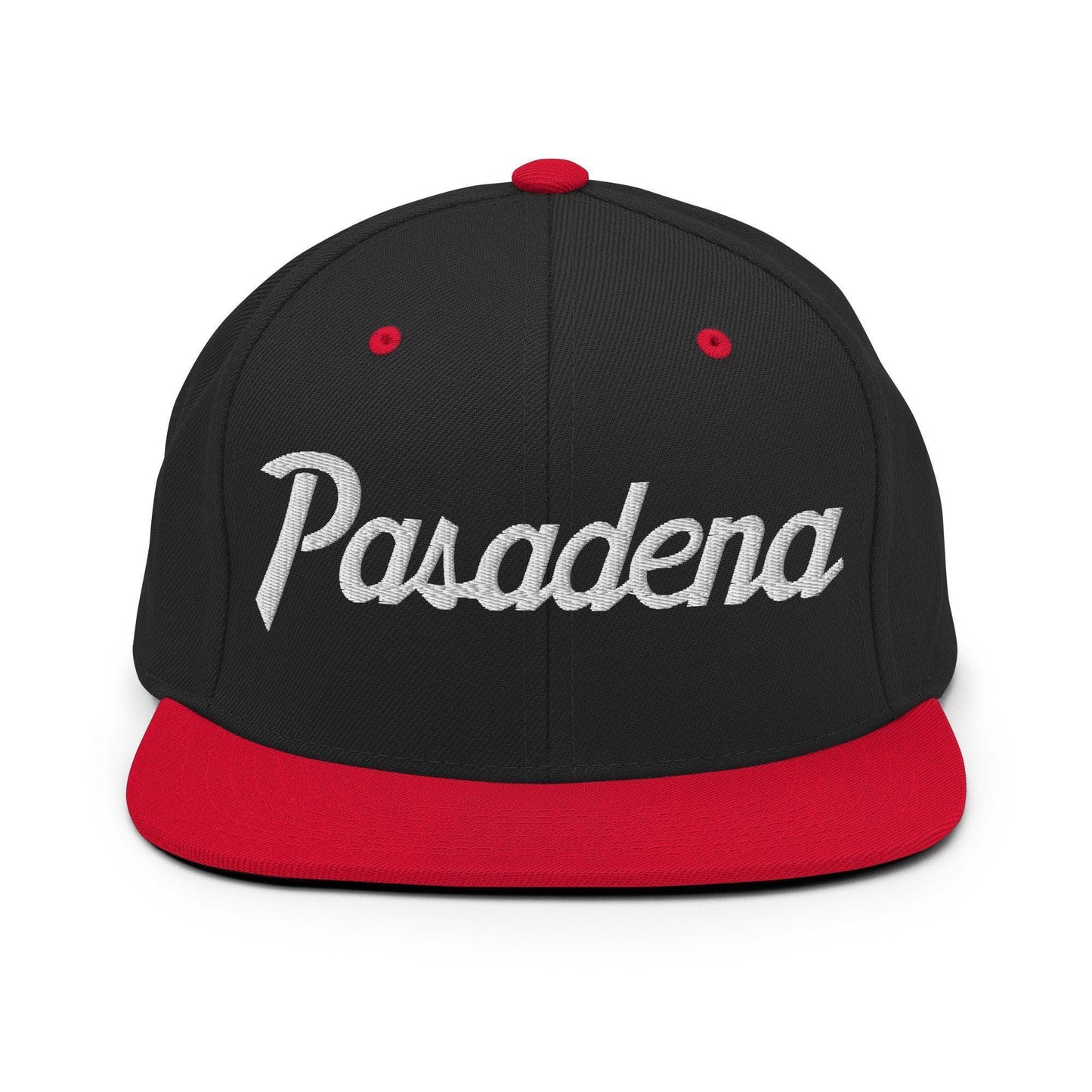 Pasadena Script Snapback Hat Black/ Red
