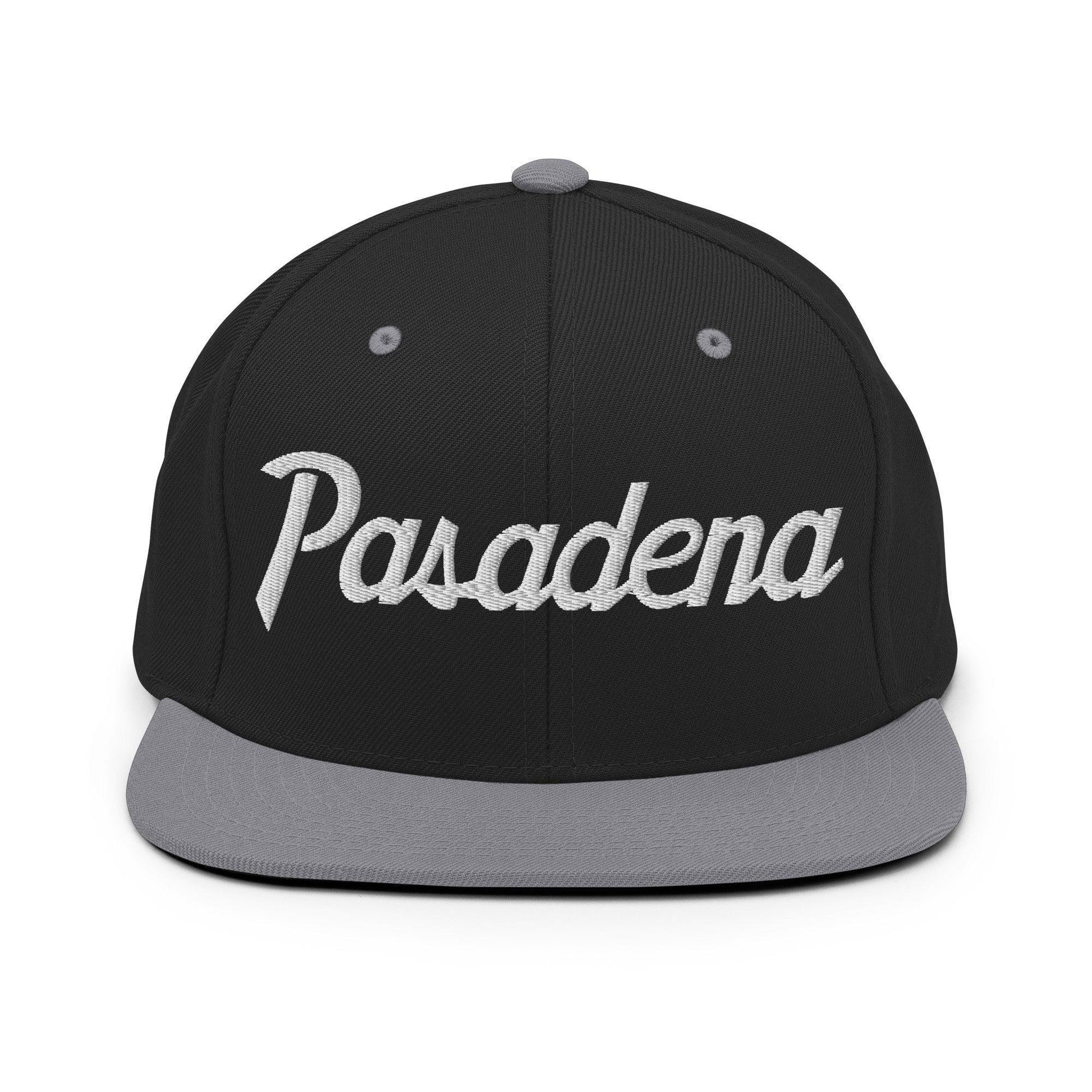 Pasadena Script Snapback Hat Black/ Silver