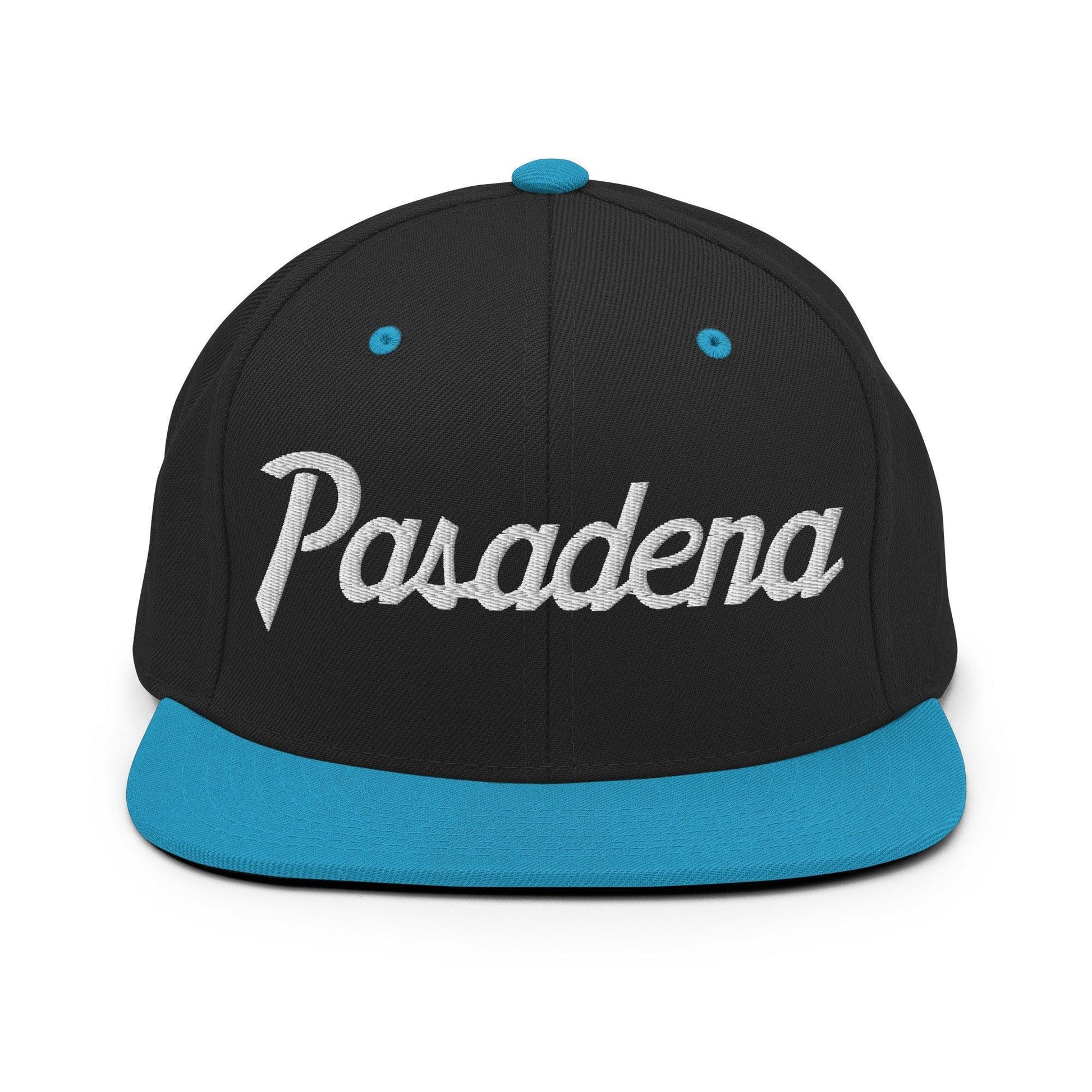 Pasadena Script Snapback Hat Black/ Teal