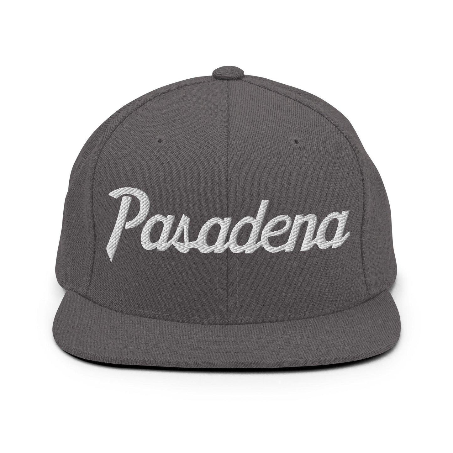 Pasadena Script Snapback Hat Dark Grey