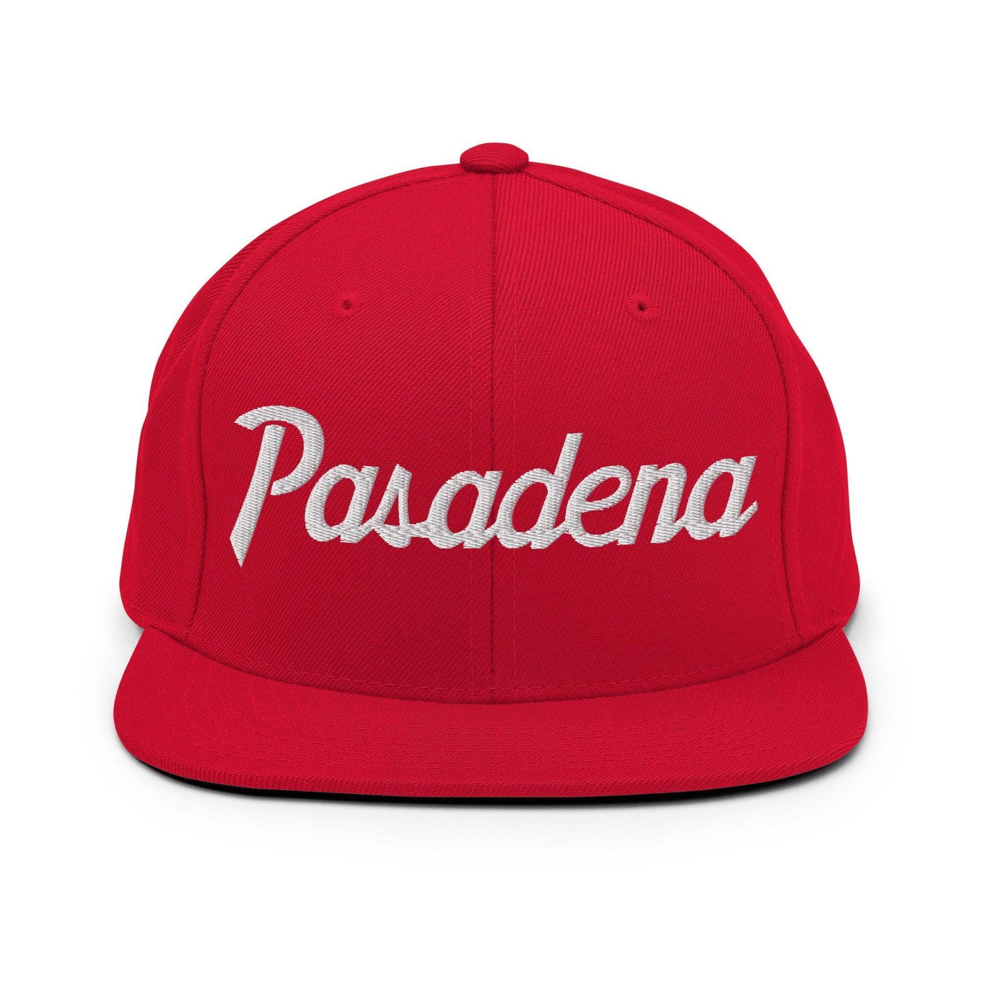 Pasadena Script Snapback Hat Red