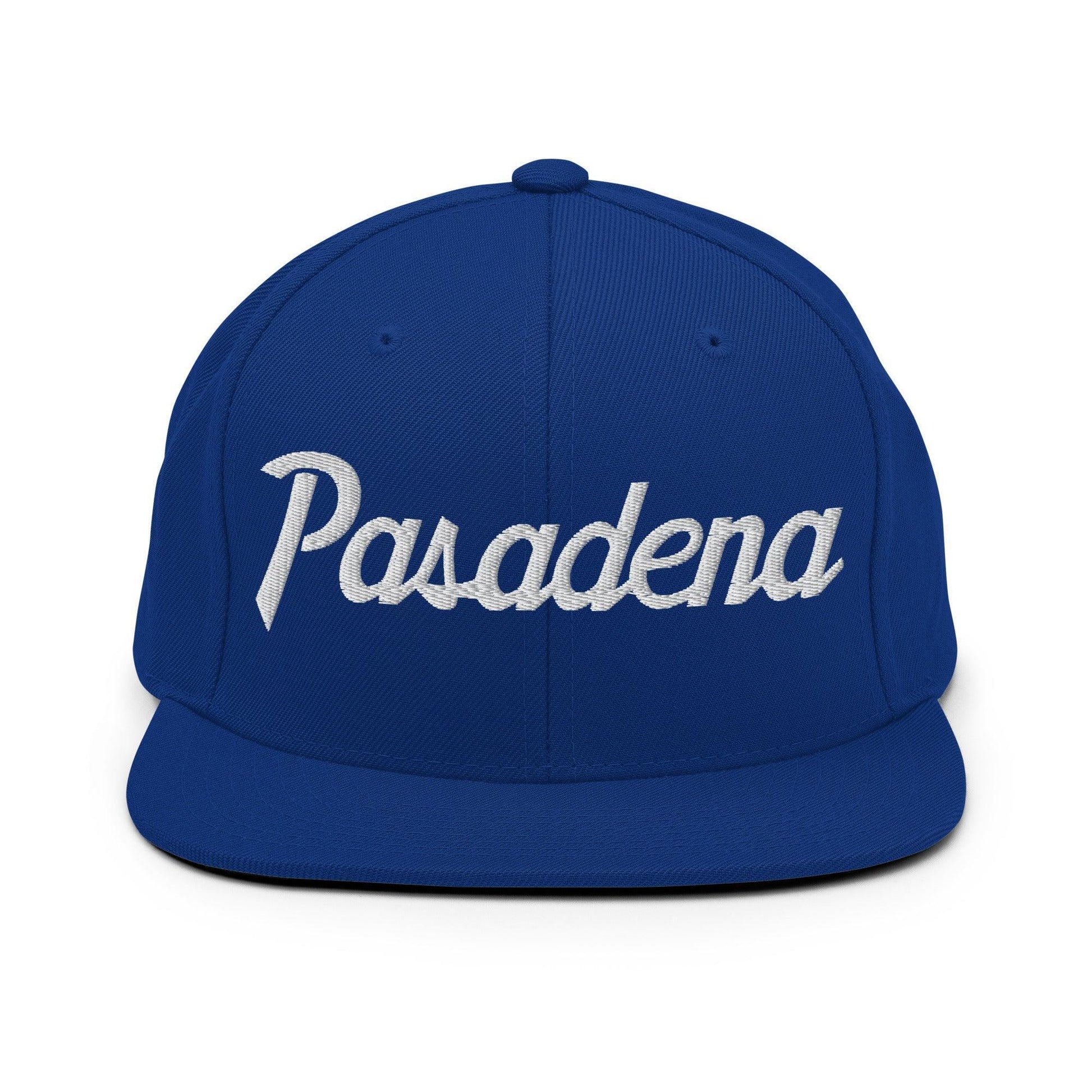 Pasadena Script Snapback Hat Royal Blue
