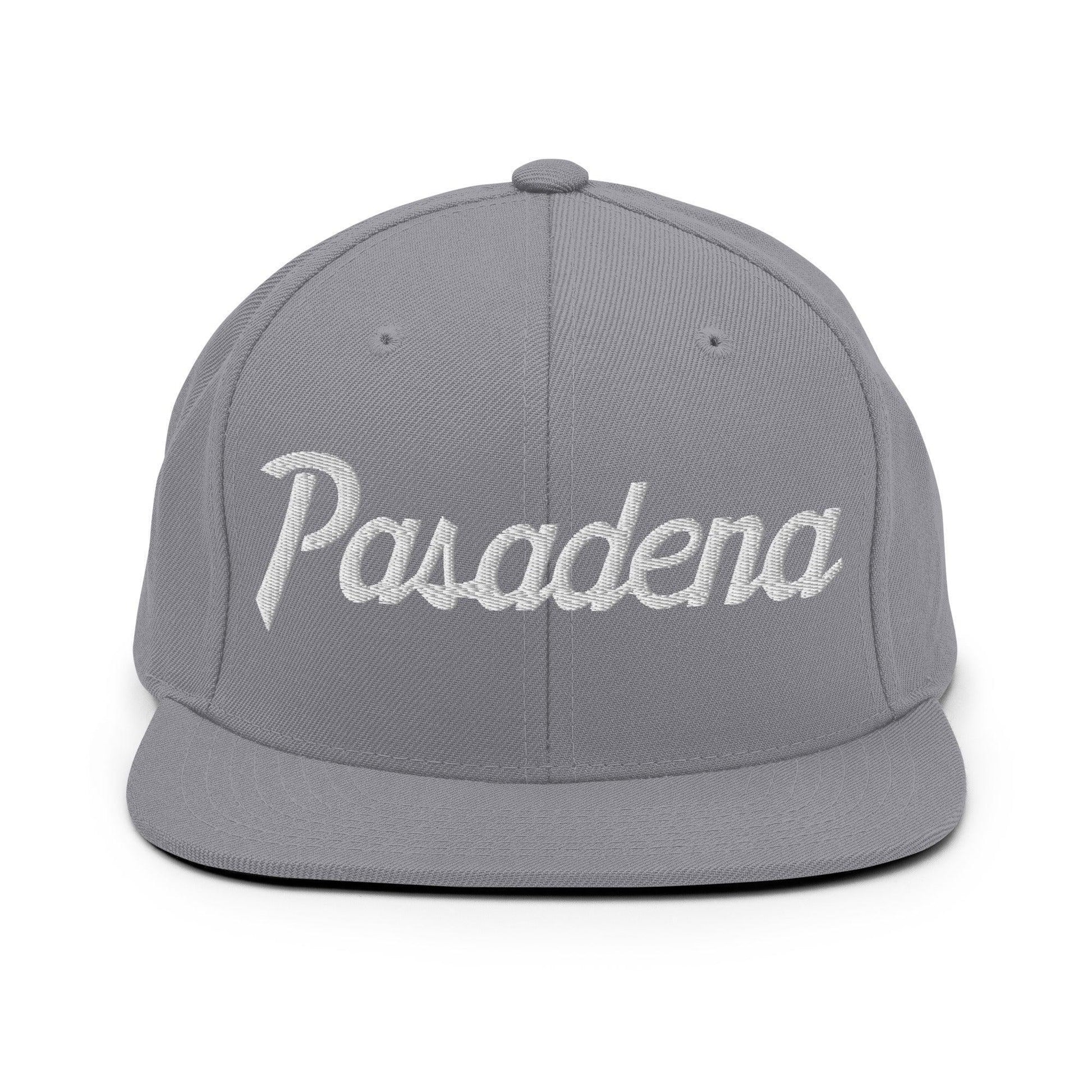 Pasadena Script Snapback Hat Silver