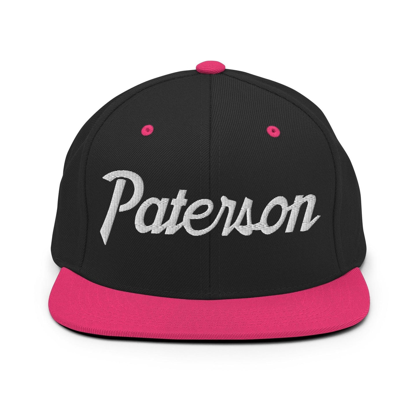 Paterson Script Snapback Hat Black/ Neon Pink