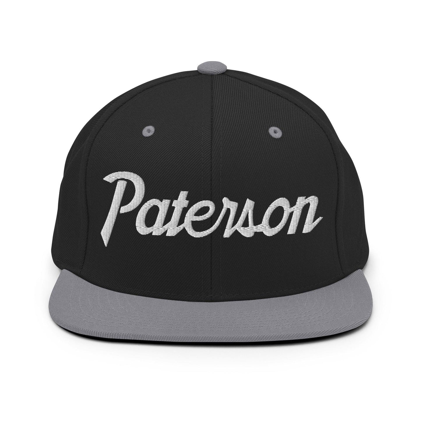 Paterson Script Snapback Hat Black/ Silver