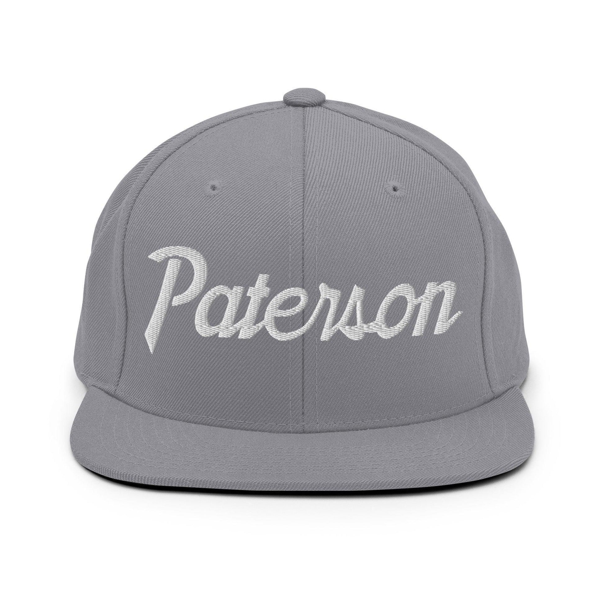 Paterson Script Snapback Hat Silver