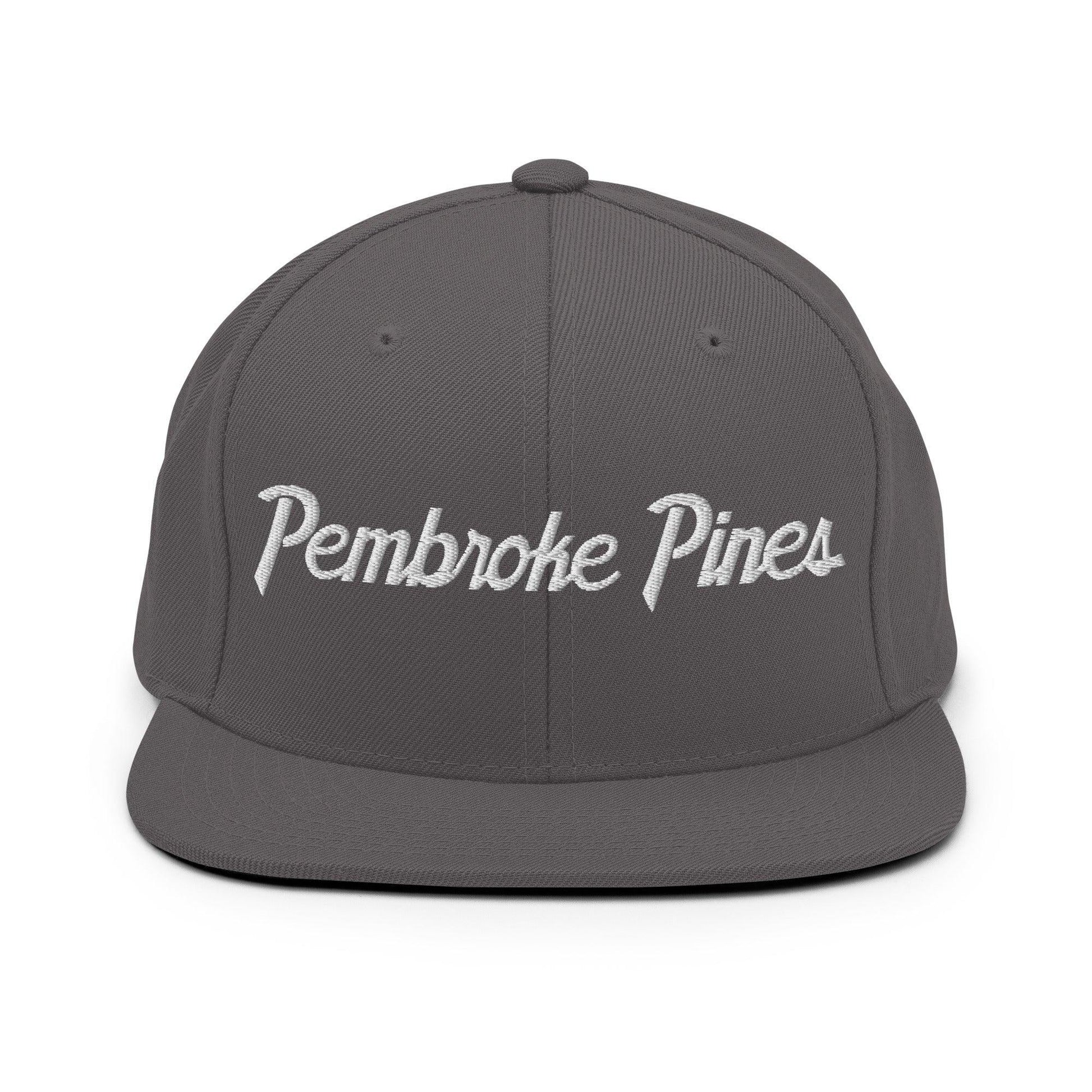 Pembroke Pines Script Snapback Hat Dark Grey