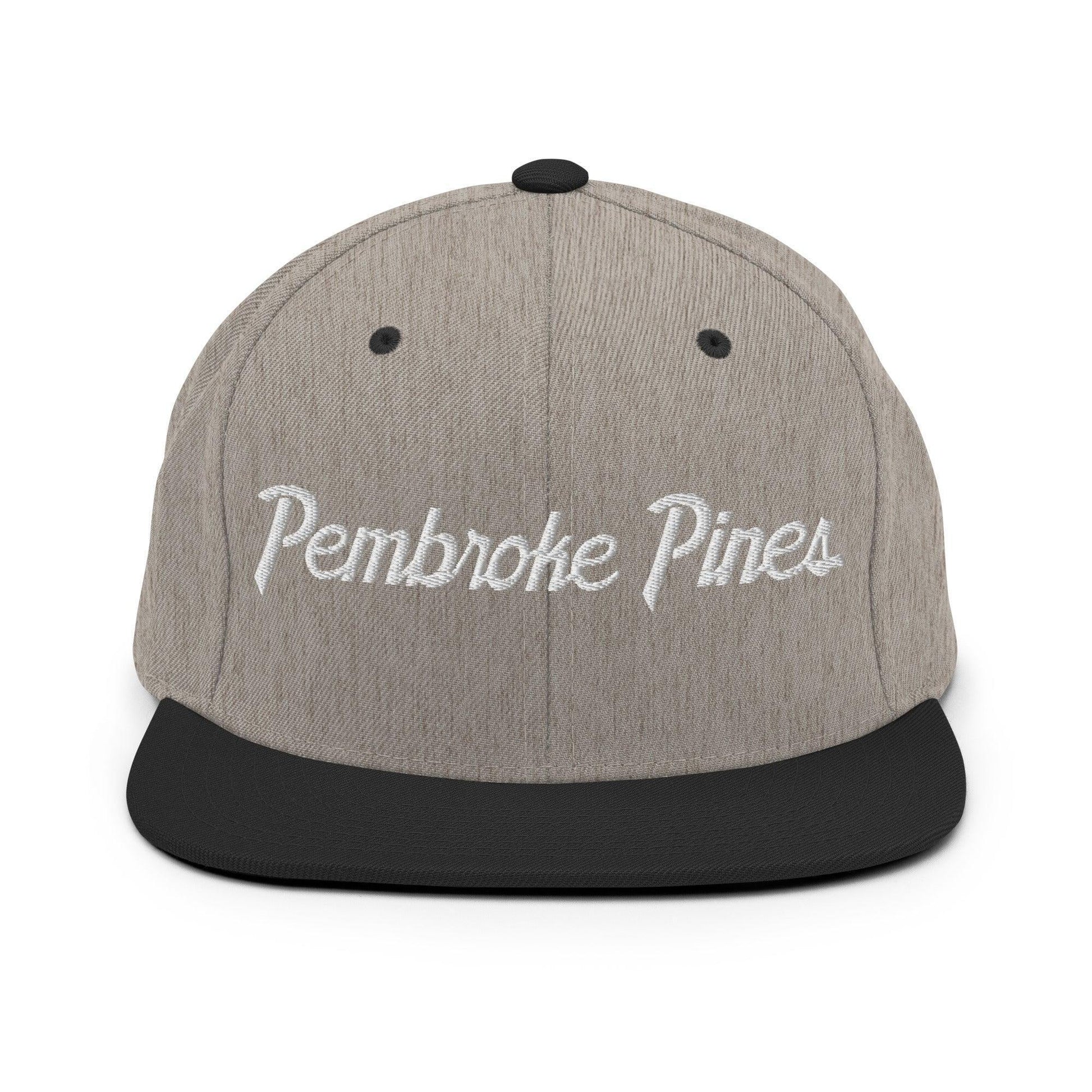 Pembroke Pines Script Snapback Hat Heather/Black