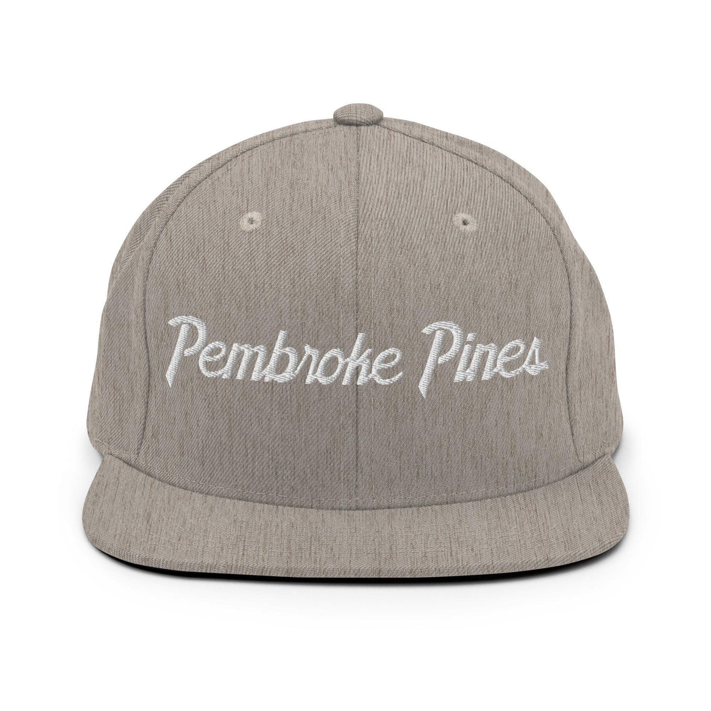 Pembroke Pines Script Snapback Hat Heather Grey