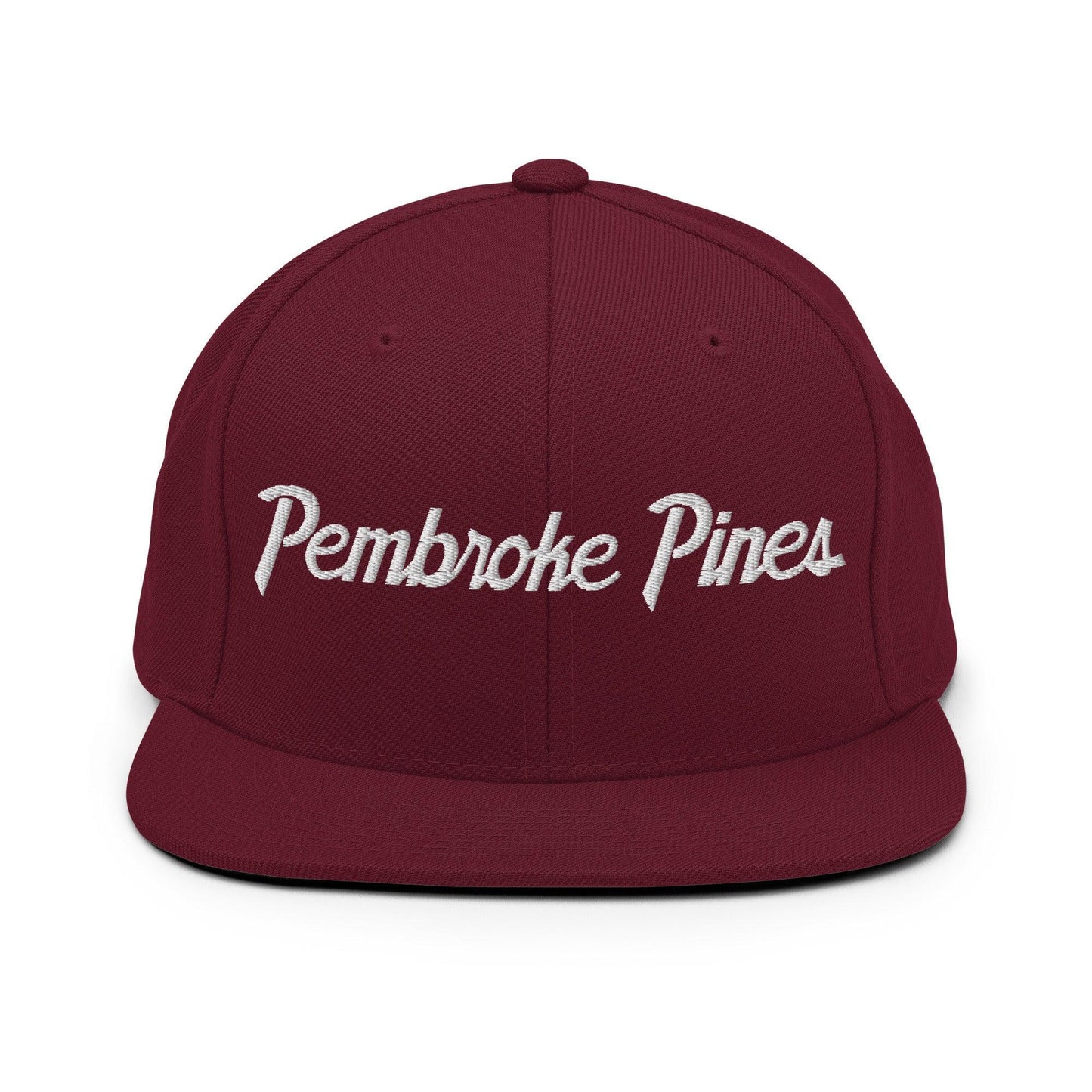 Pembroke Pines Script Snapback Hat Maroon