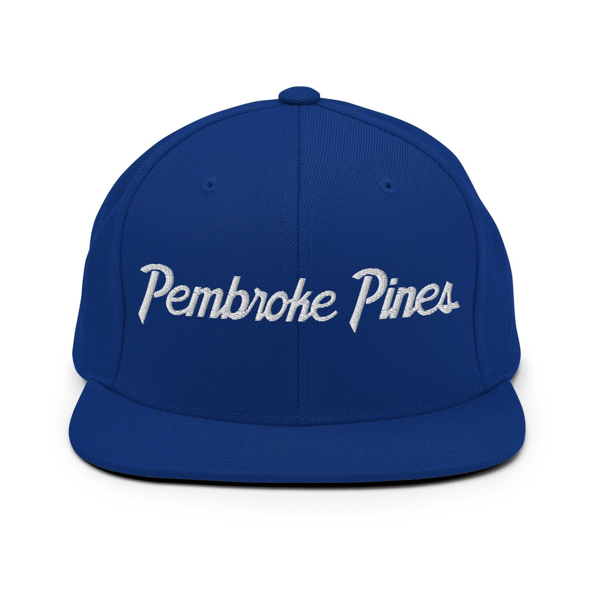 Pembroke Pines Script Snapback Hat Royal Blue