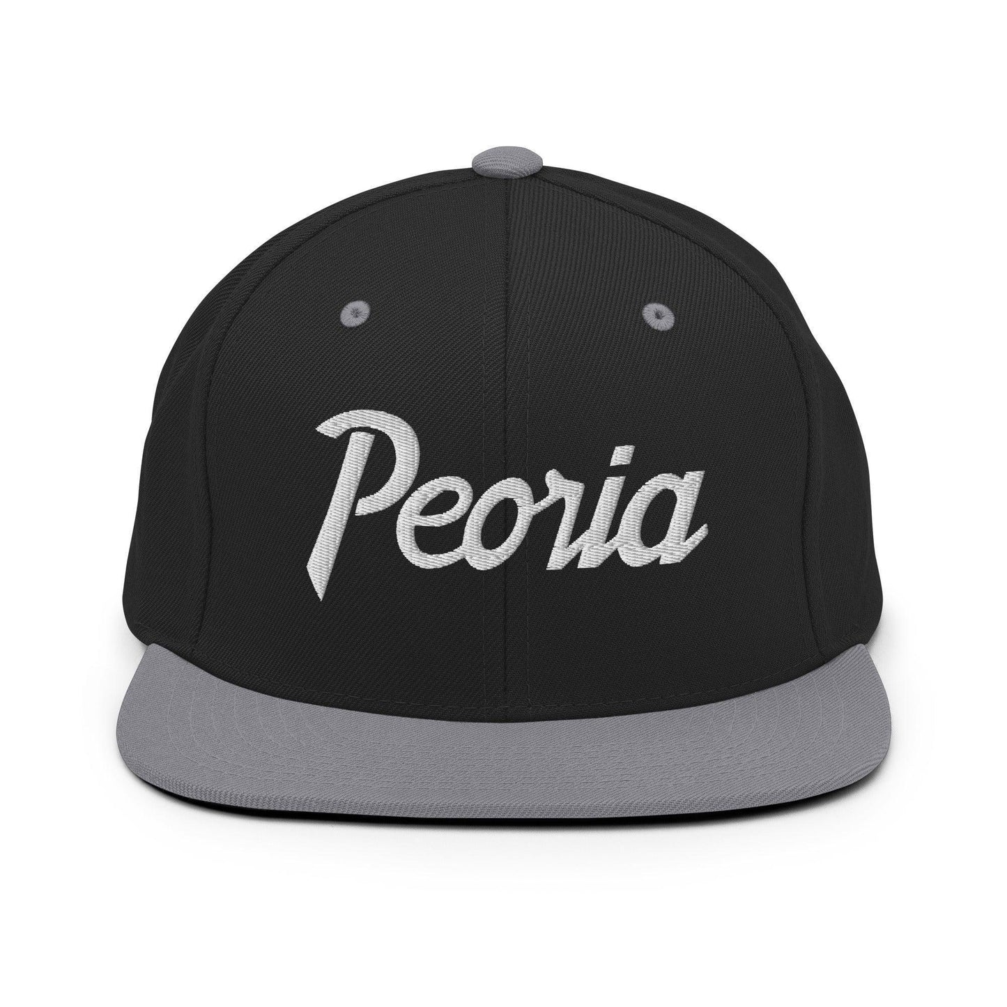 Peoria Script Snapback Hat Black/ Silver