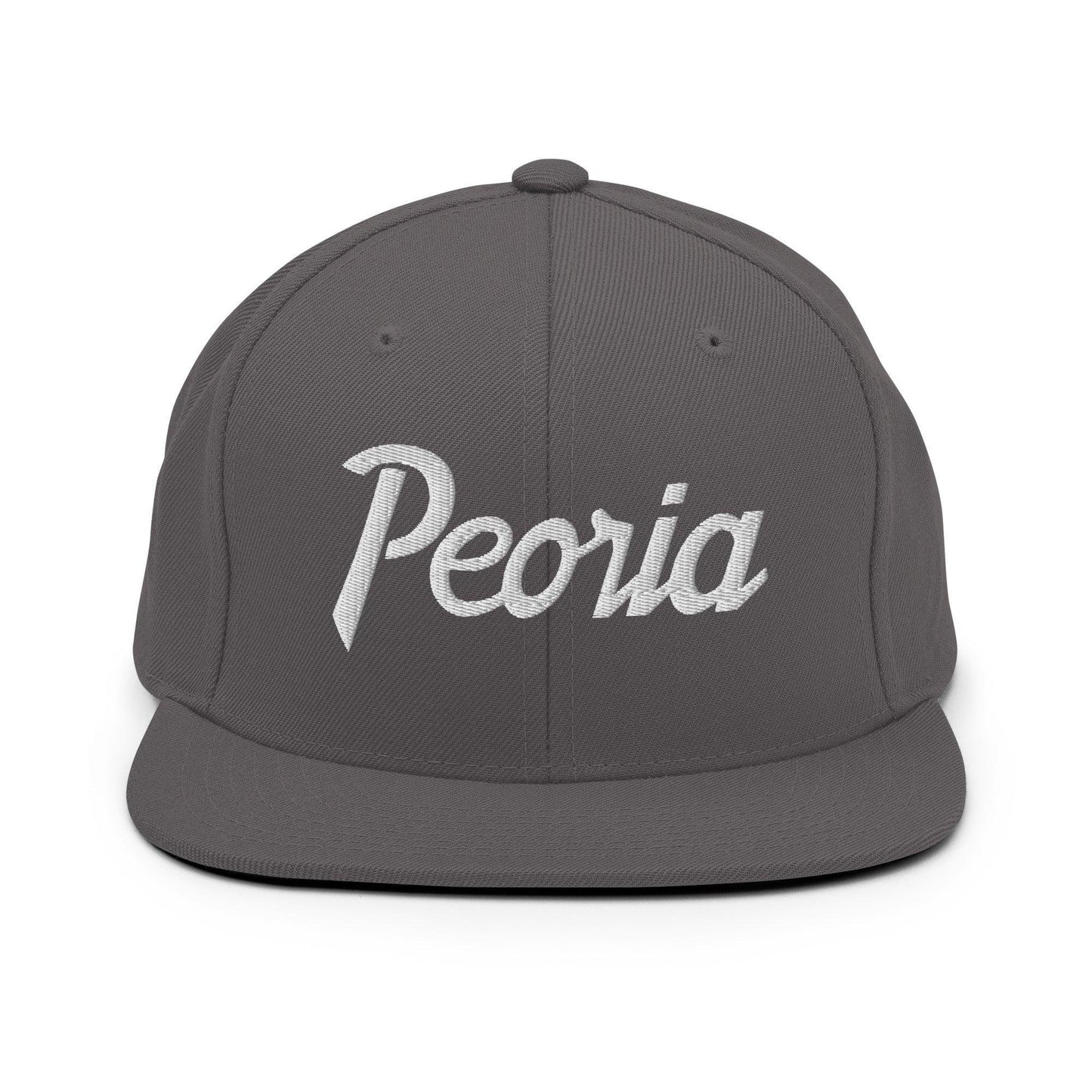 Peoria Script Snapback Hat Dark Grey