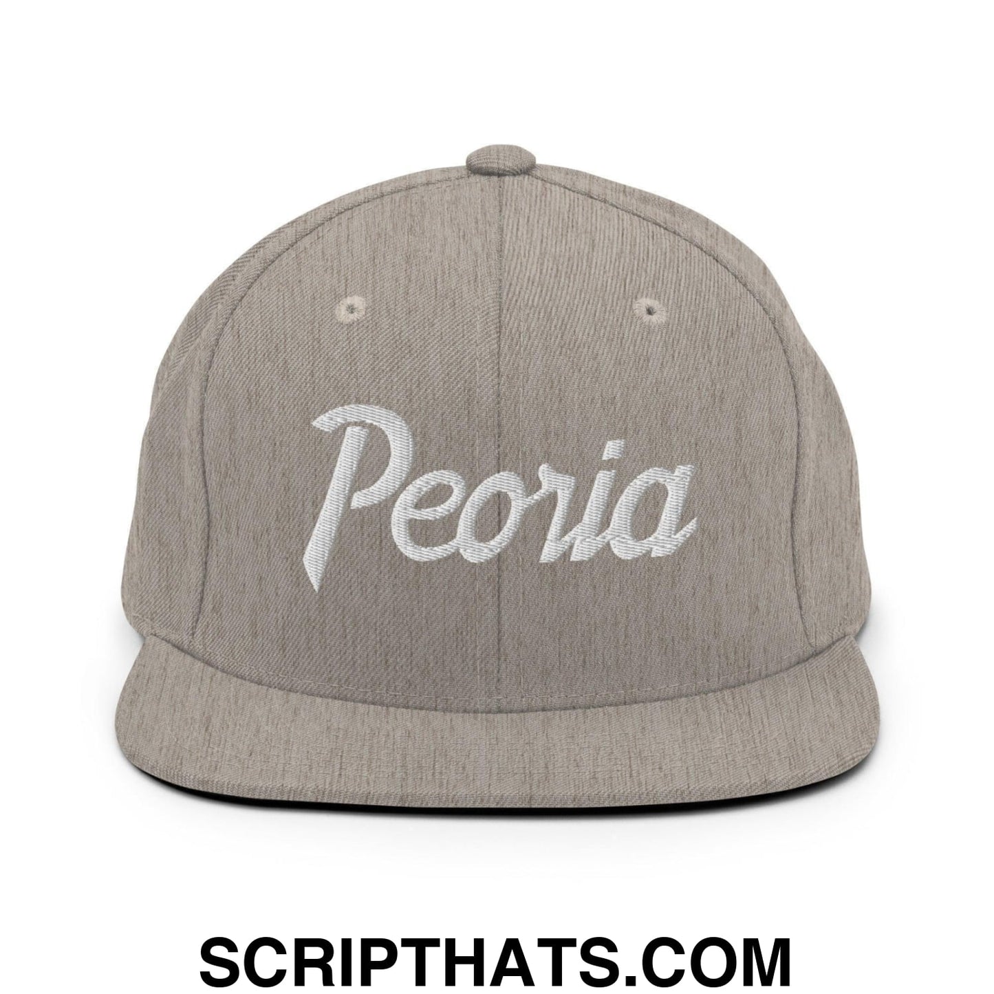 Peoria Script Snapback Hat Heather Grey
