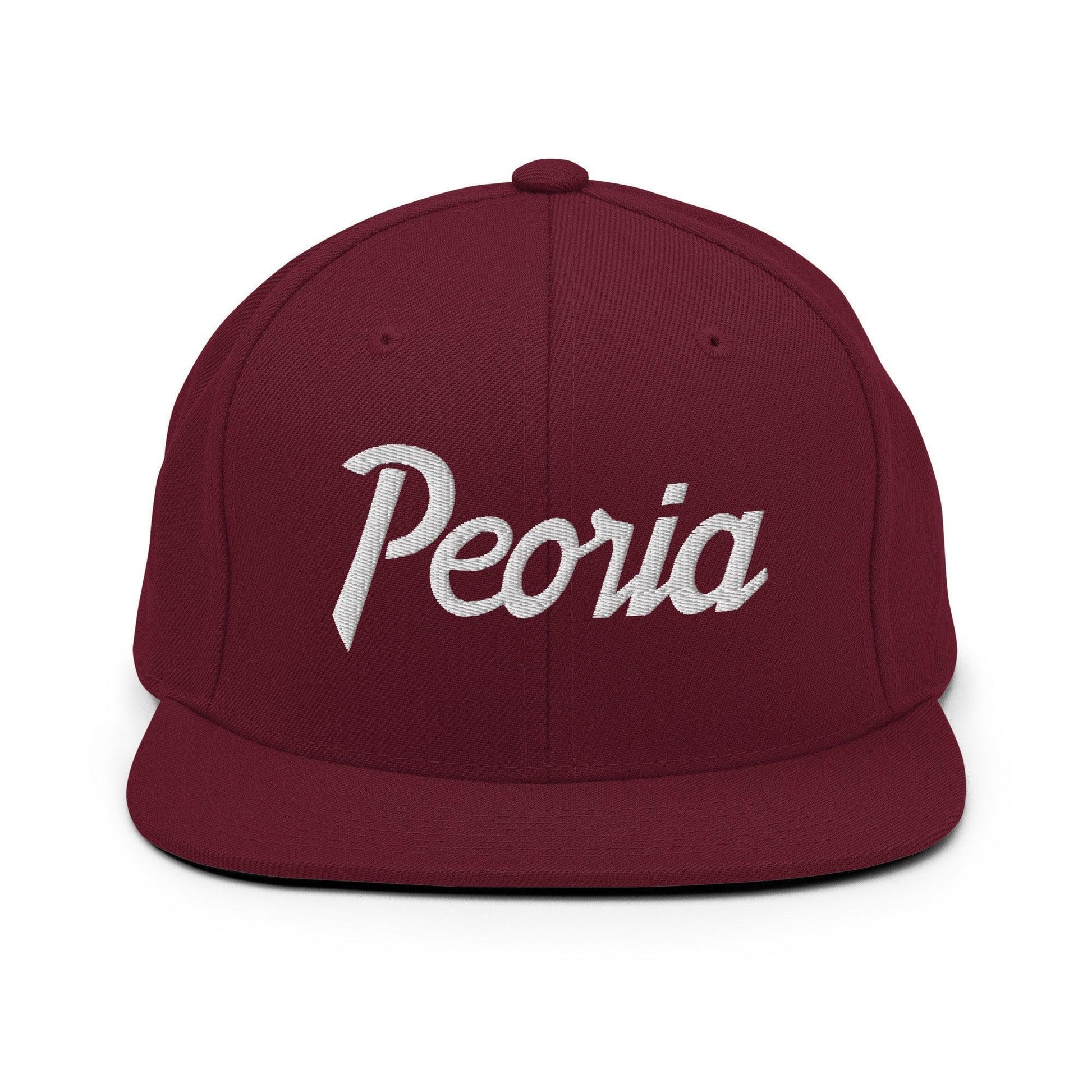 Peoria Script Snapback Hat Maroon