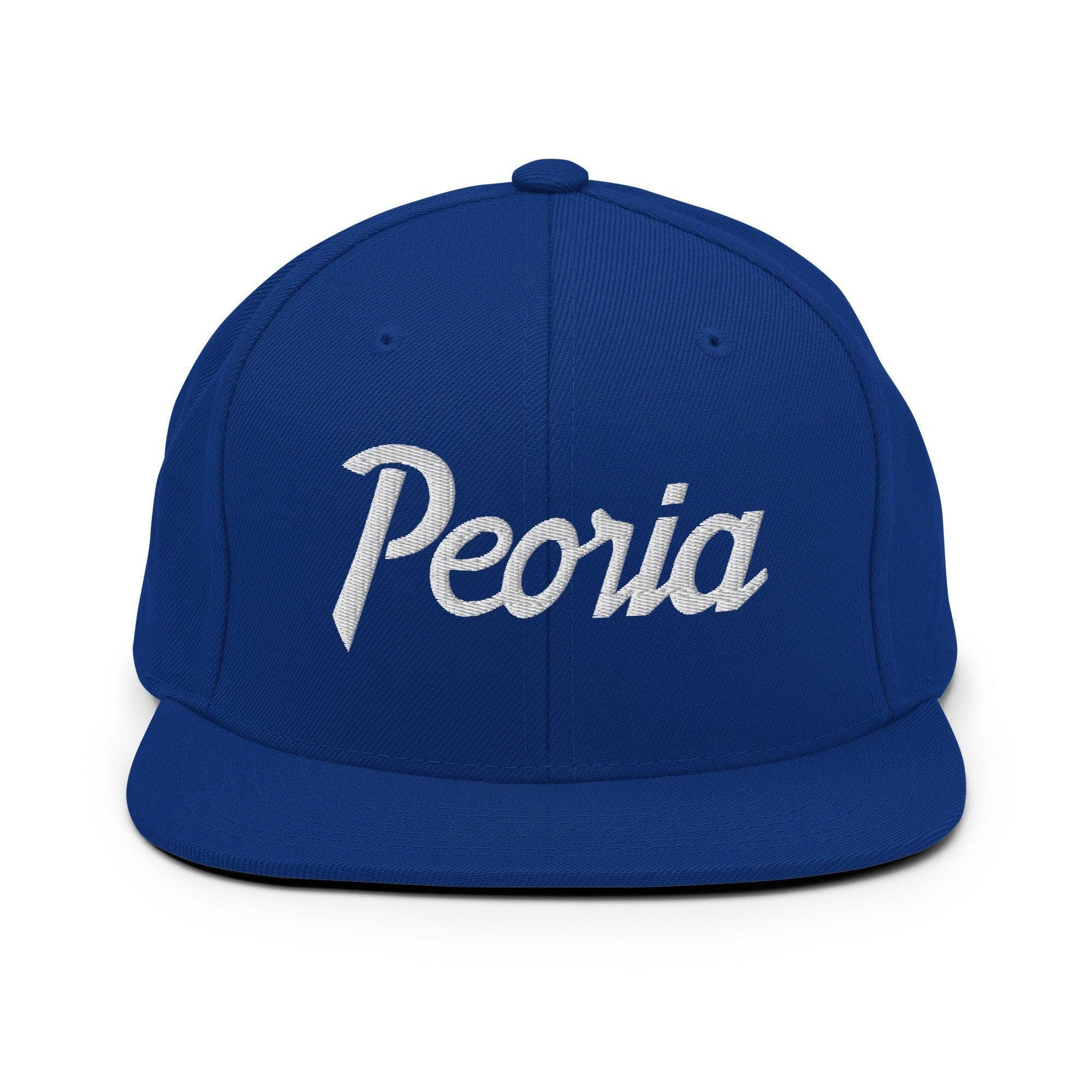 Peoria Script Snapback Hat Royal Blue