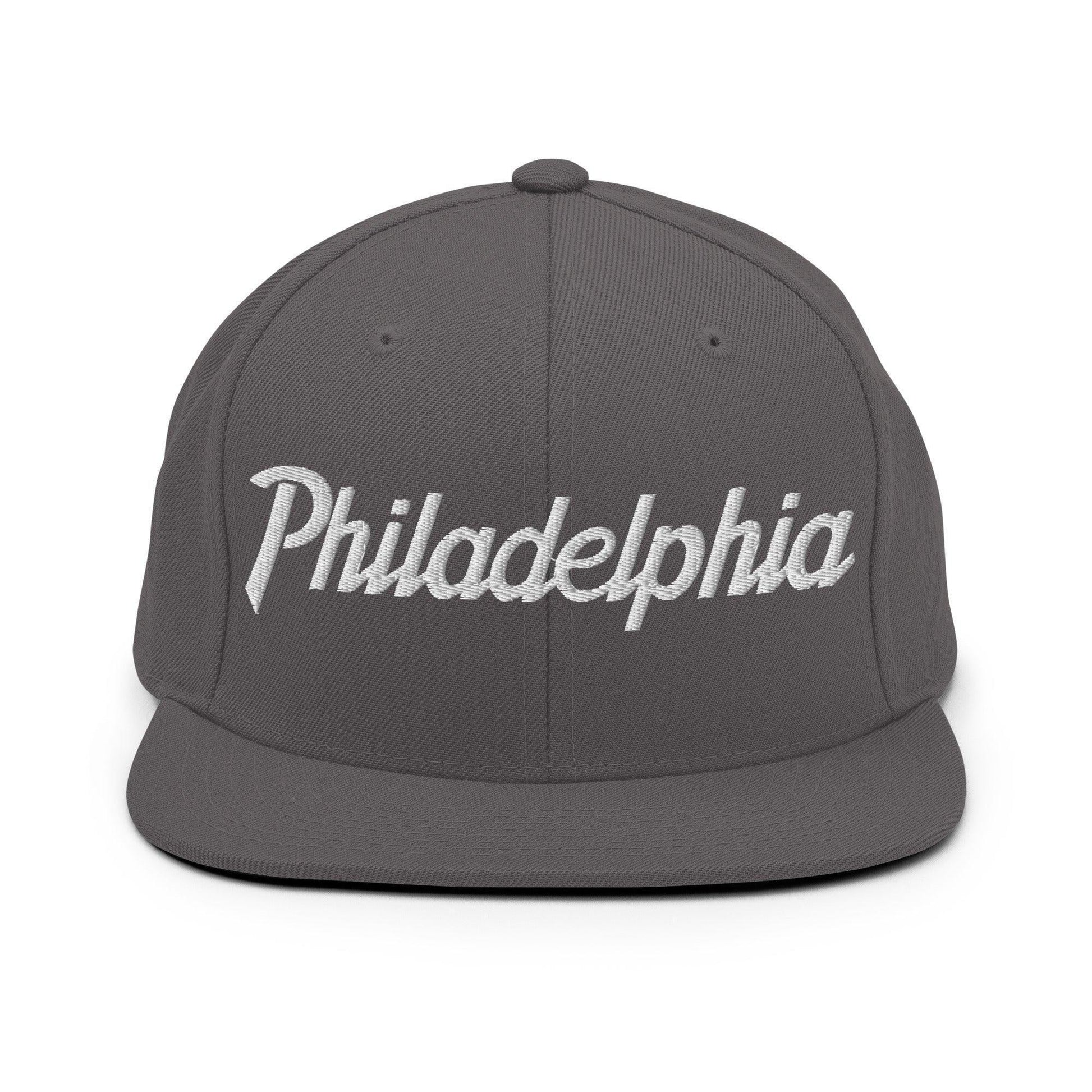 Philadelphia Script Snapback Hat Dark Grey