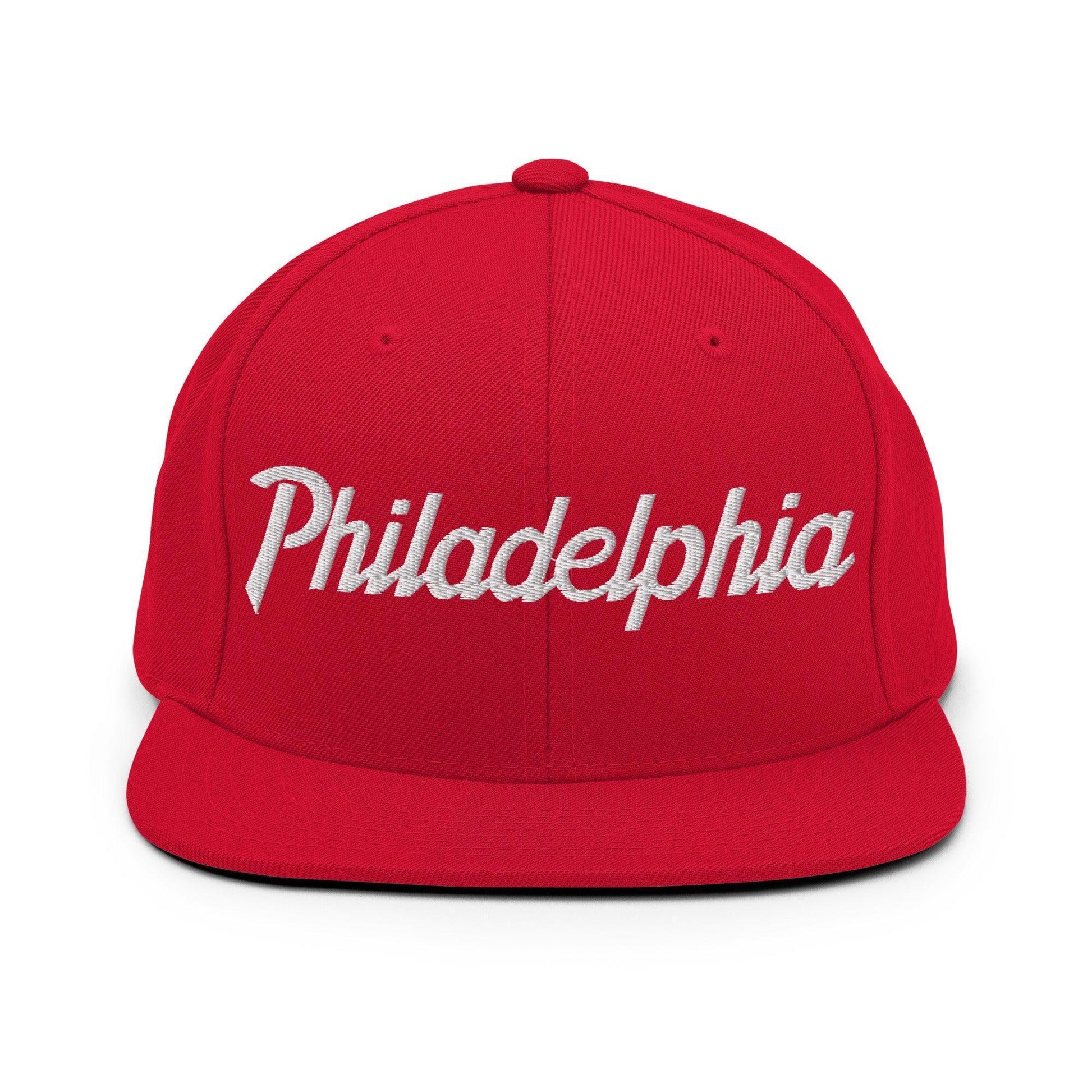 Philadelphia Script Snapback Hat Red