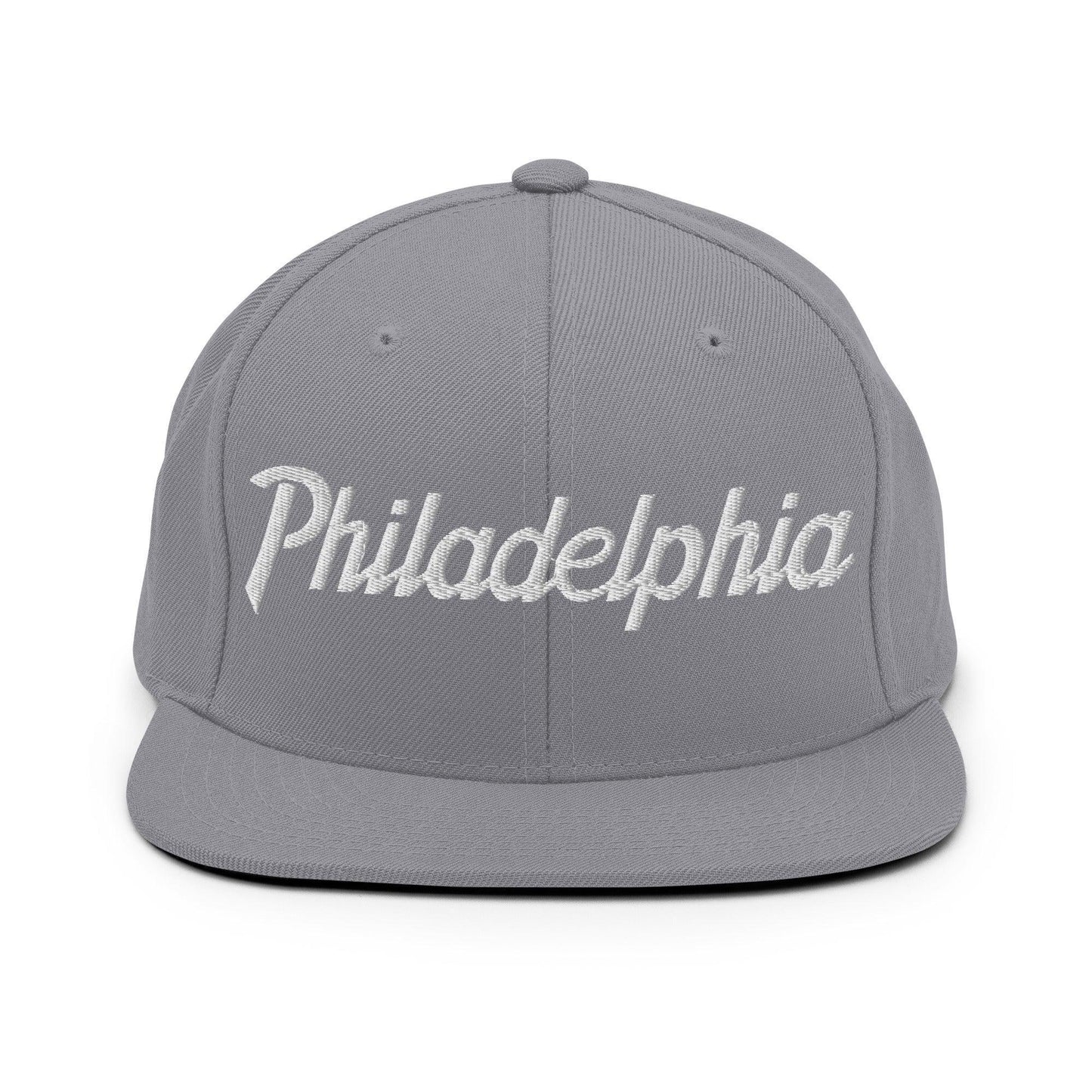 Philadelphia Script Snapback Hat Silver
