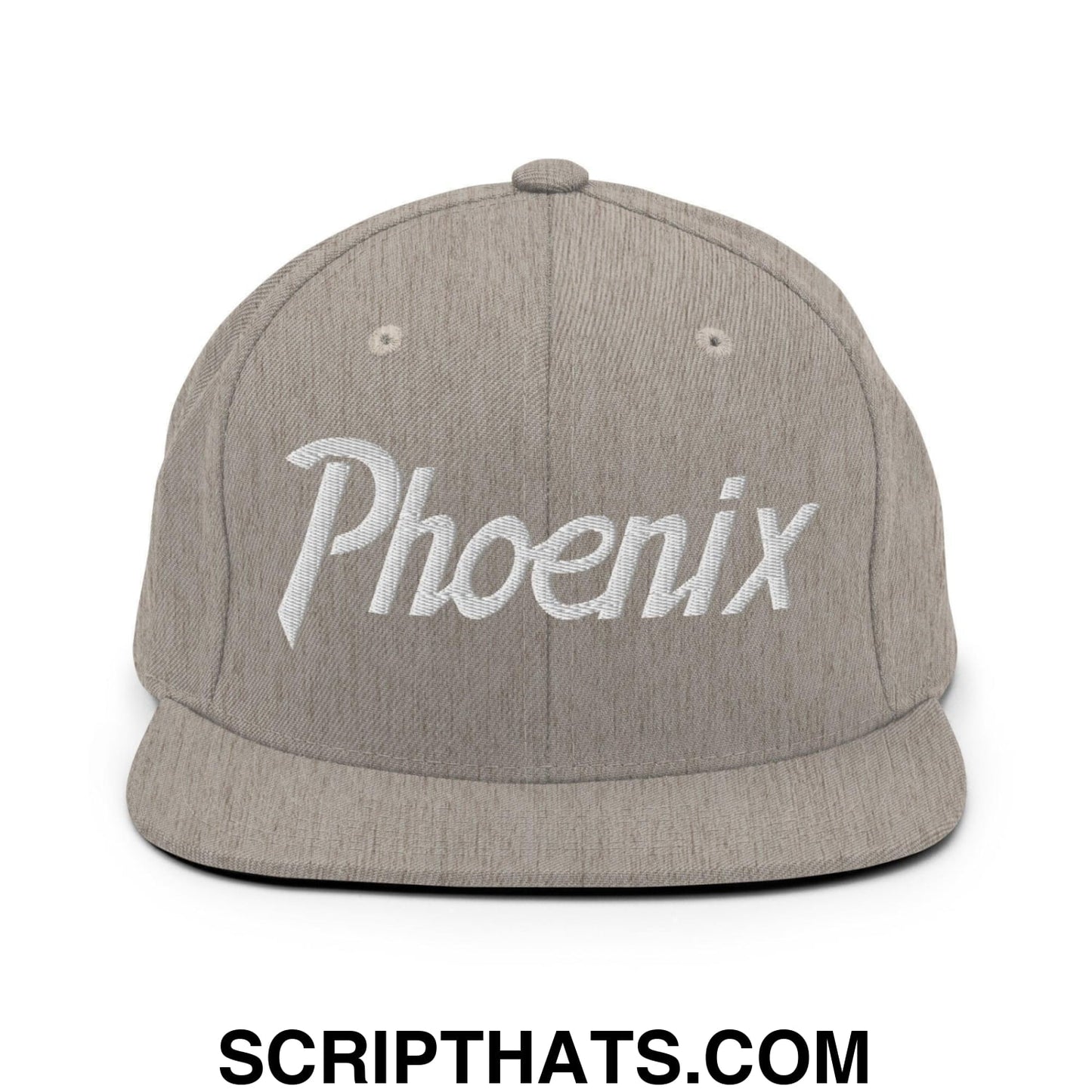 Phoenix Script Snapback Hat Heather Grey