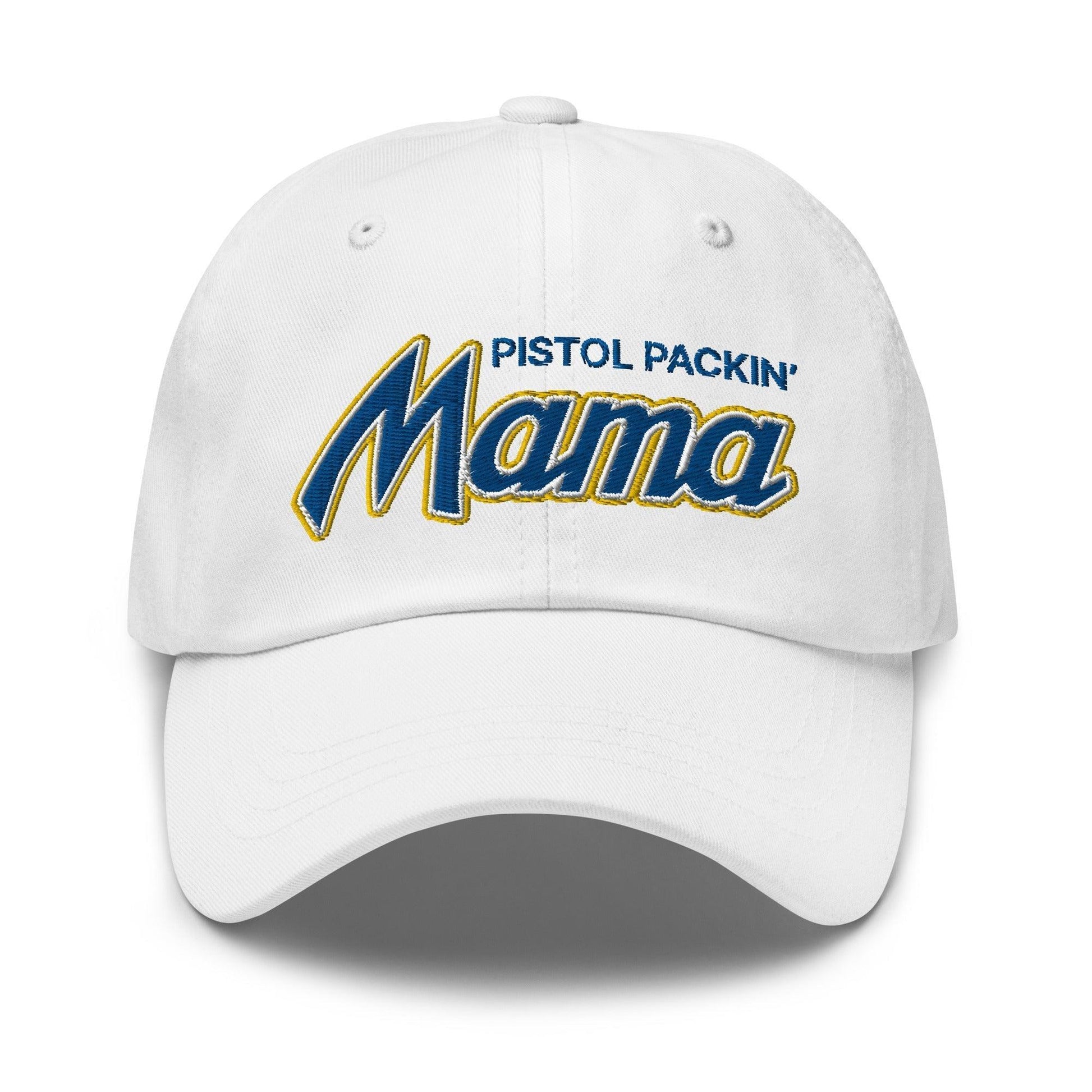 Pistol Packin' Mama Script Dad Hat White