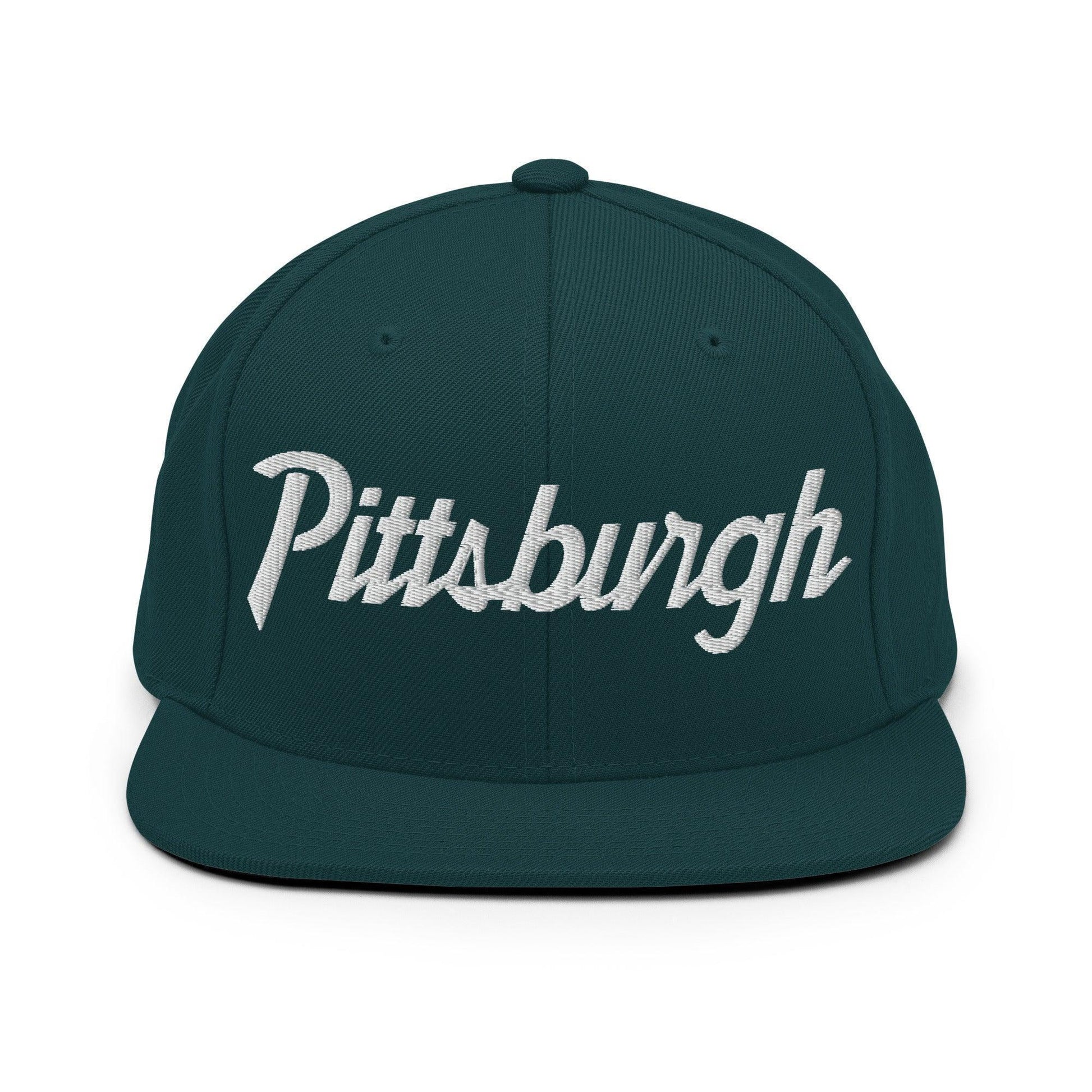 Pittsburgh Script Snapback Hat Spruce