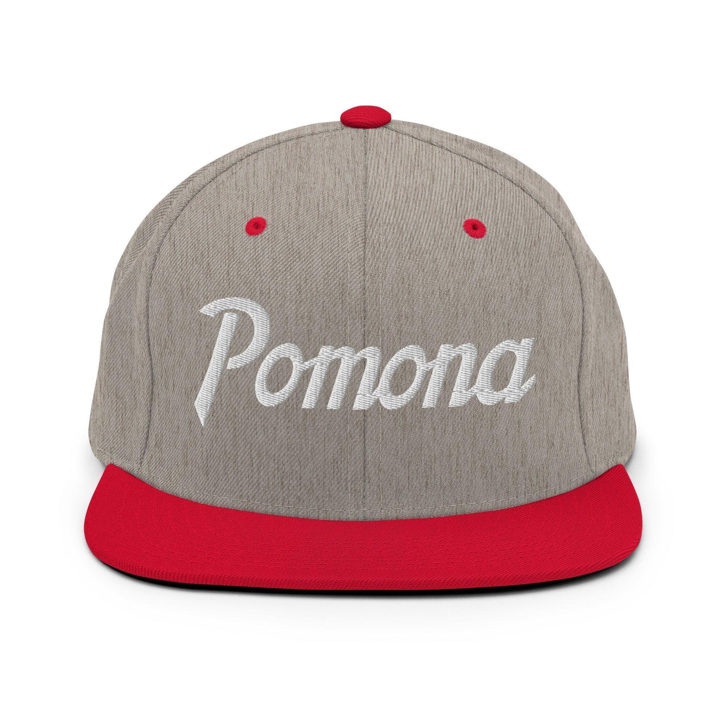 Pomona Snapback Hat Heather Grey/ Red