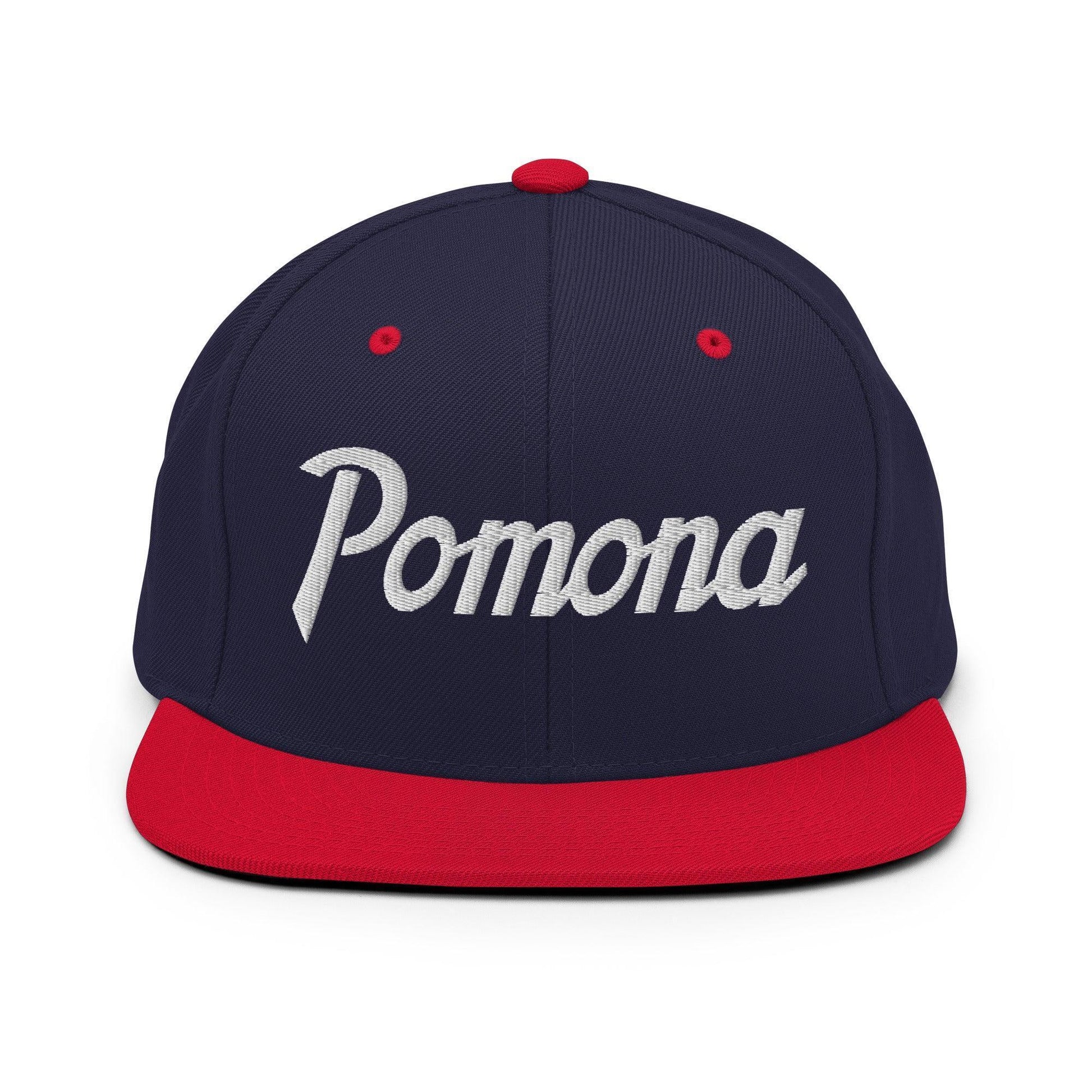 Pomona Snapback Hat Navy/ Red