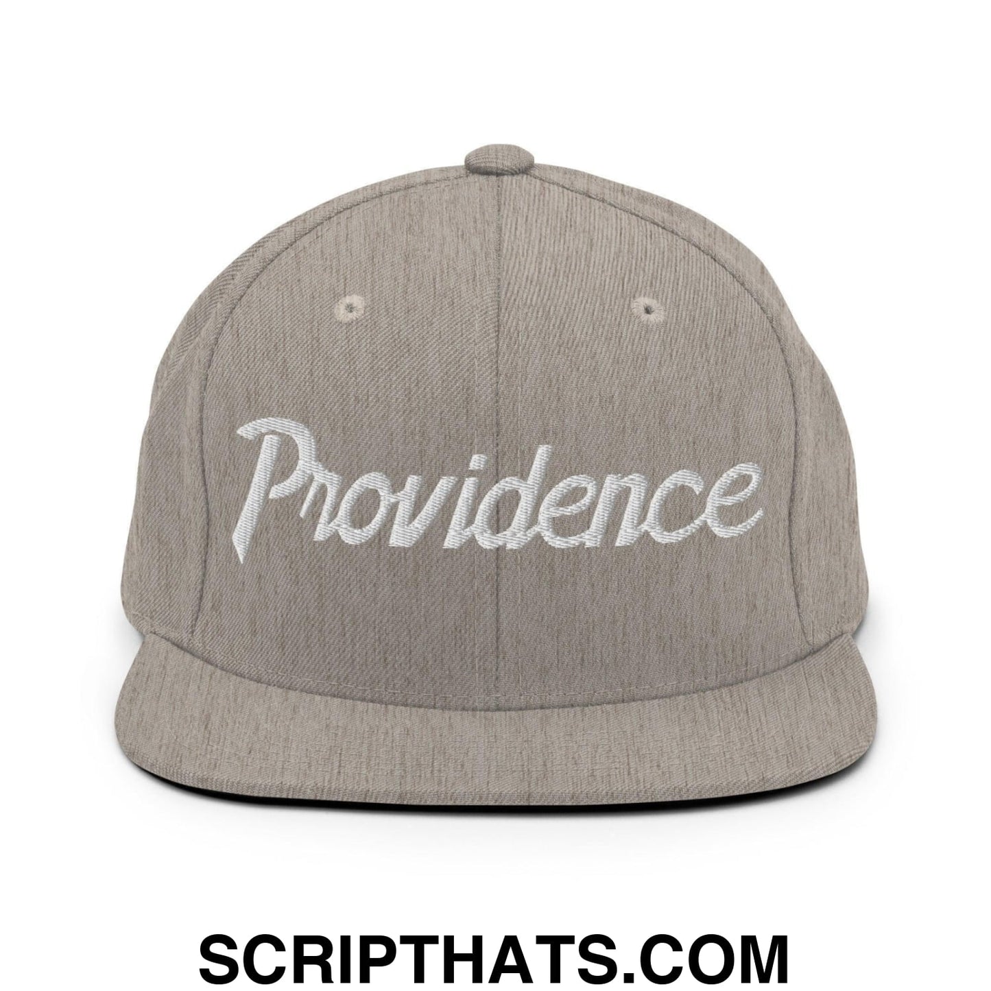 Providence Script Snapback Hat Heather Grey