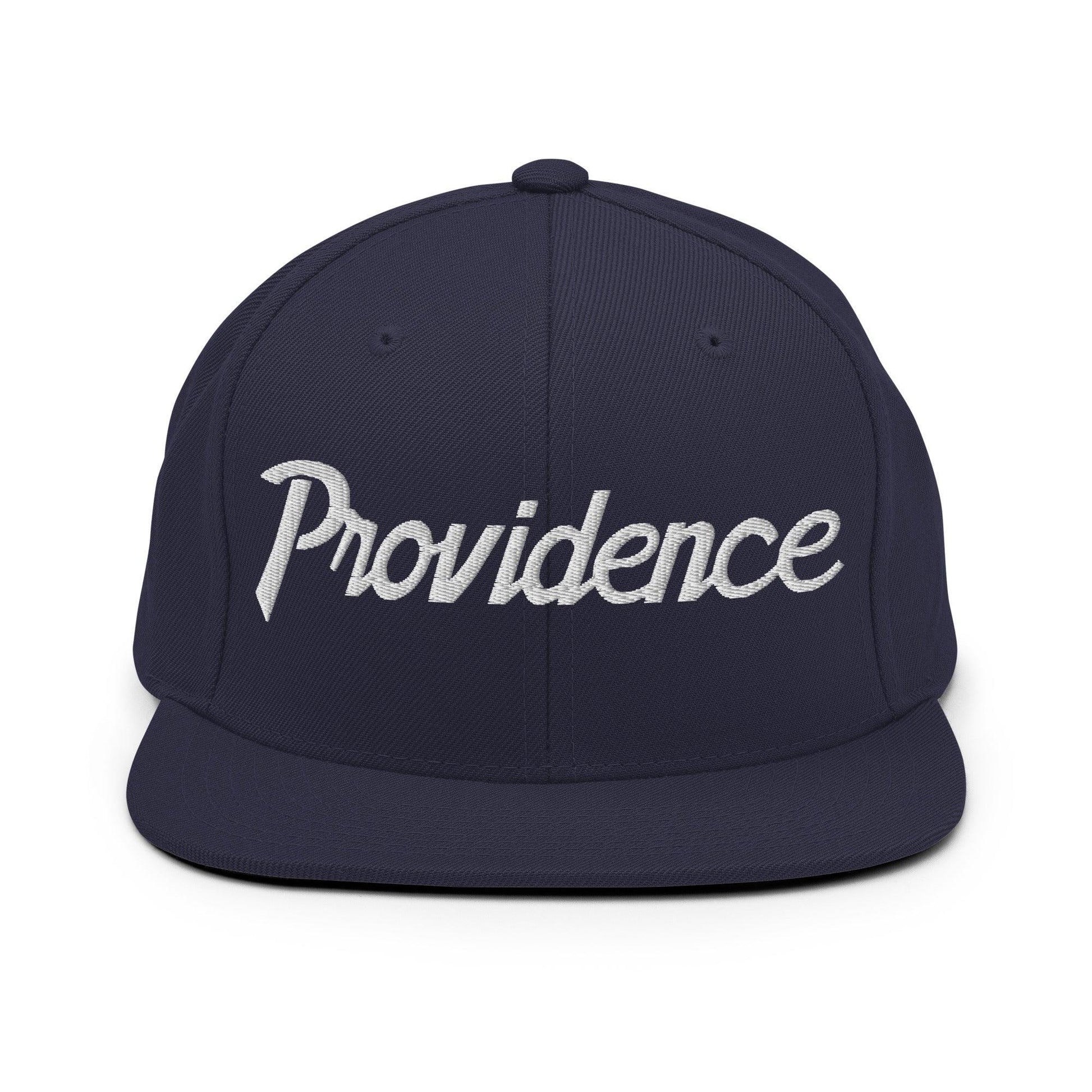 Providence Script Snapback Hat Navy