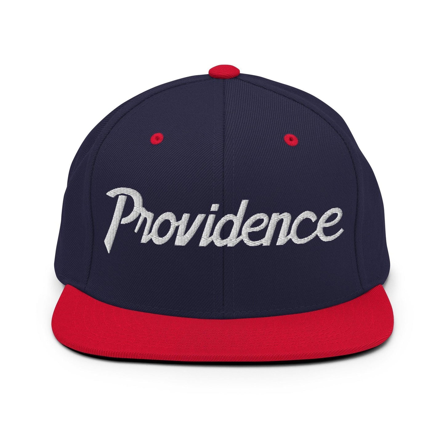 Providence Script Snapback Hat Navy/ Red
