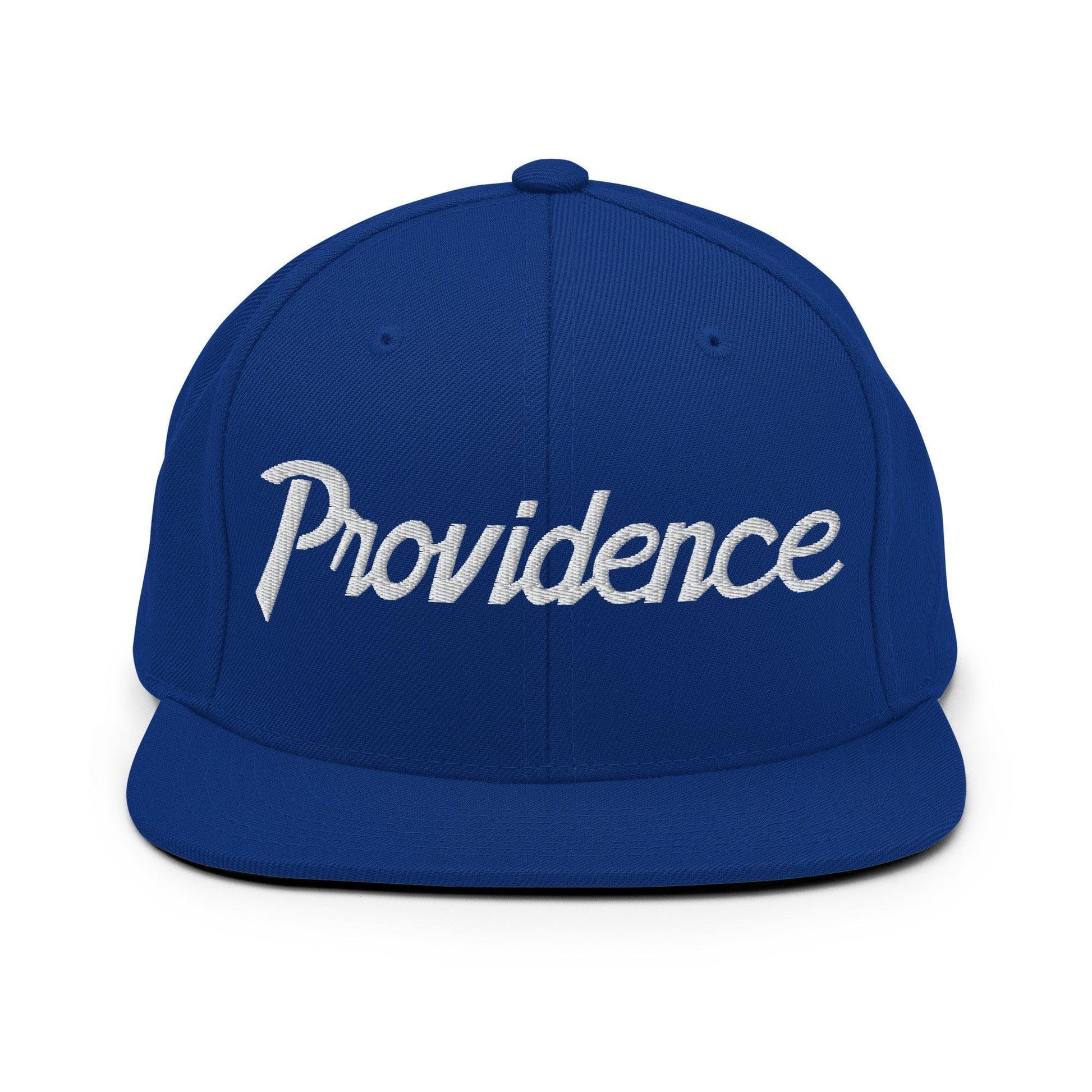 Providence Script Snapback Hat Royal Blue