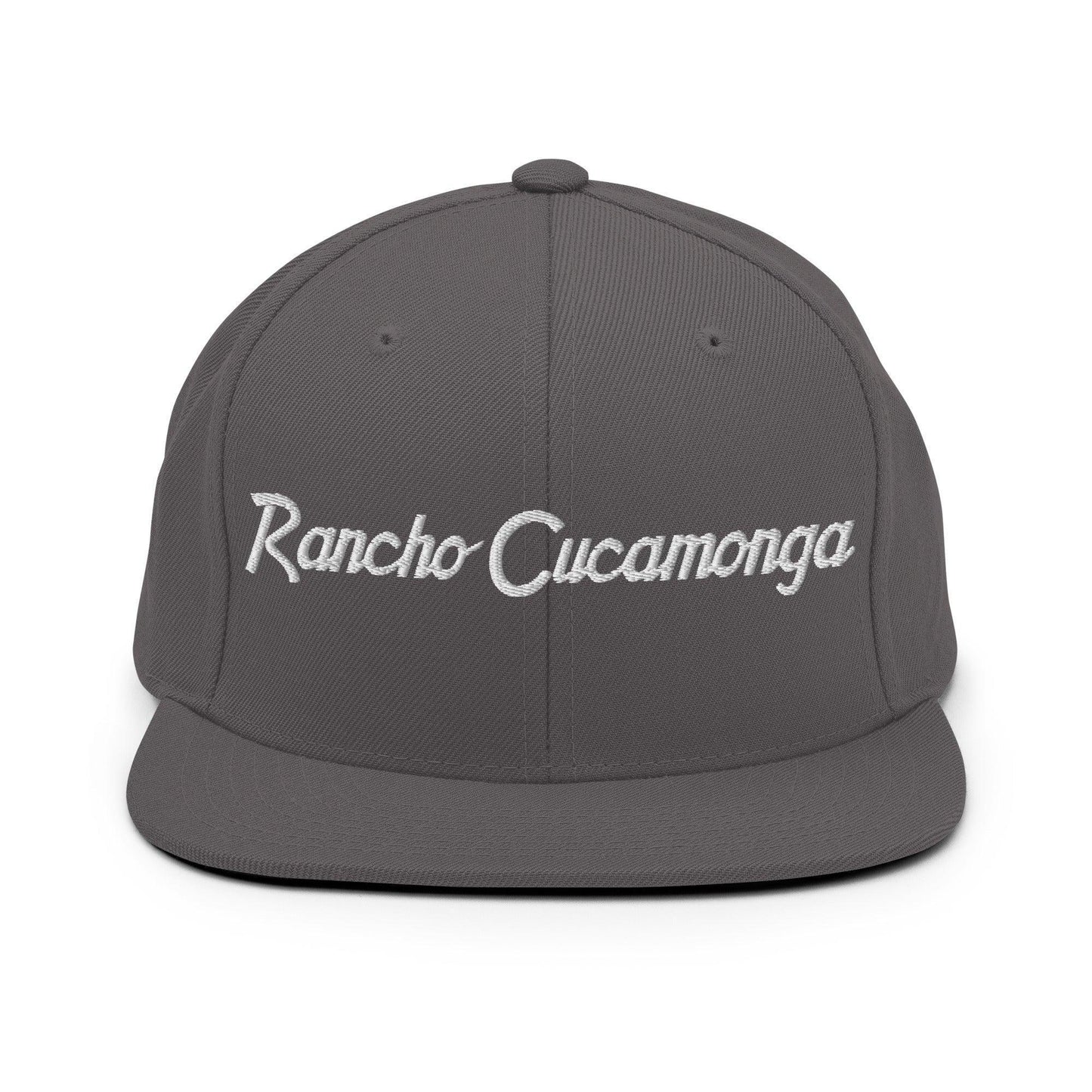 Rancho Cucamonga Script Snapback Hat Dark Grey