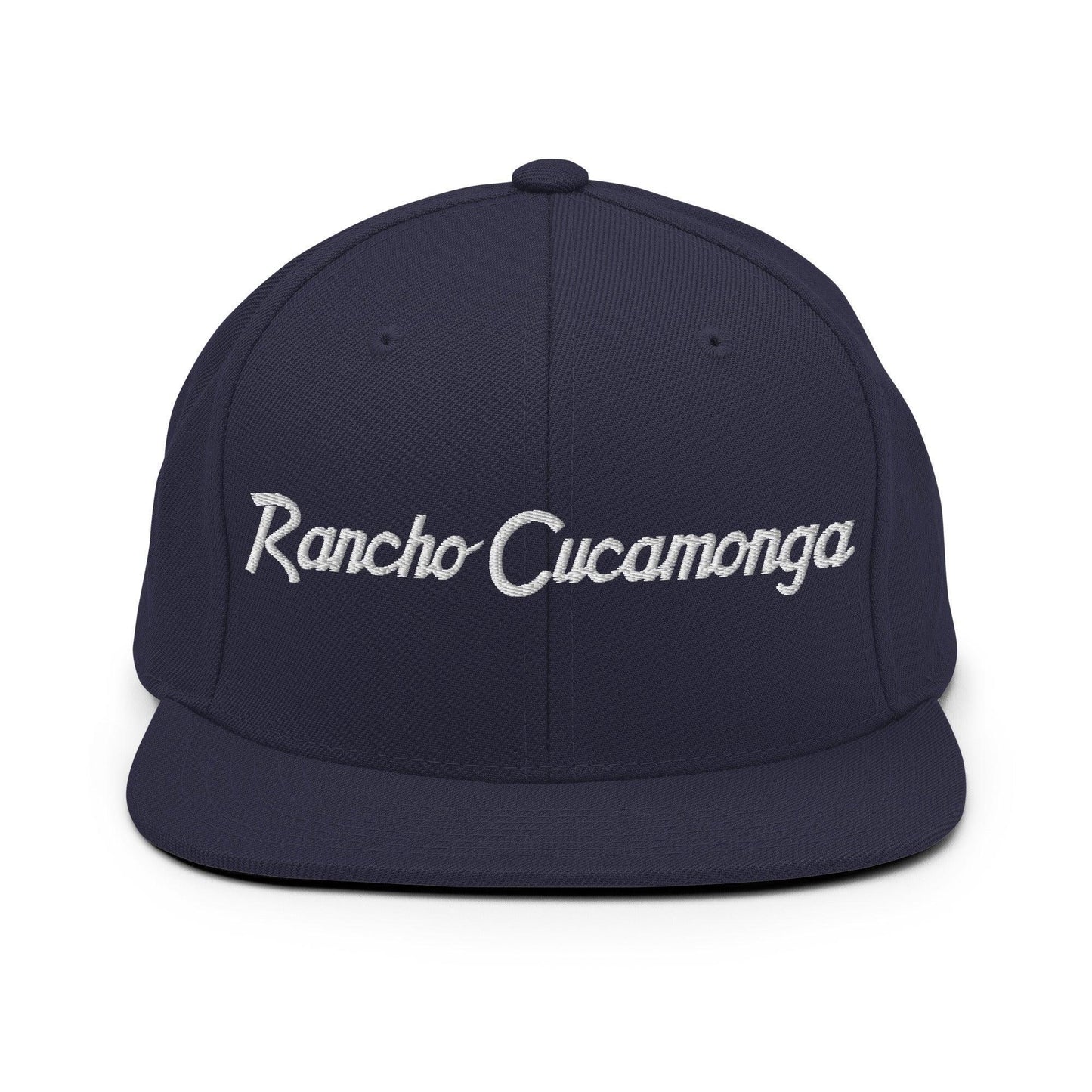 Rancho Cucamonga Script Snapback Hat Navy