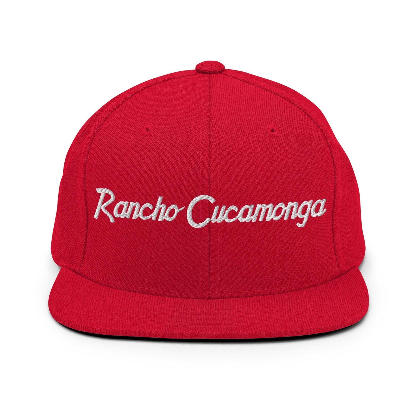 Rancho Cucamonga Script Snapback Hat Red