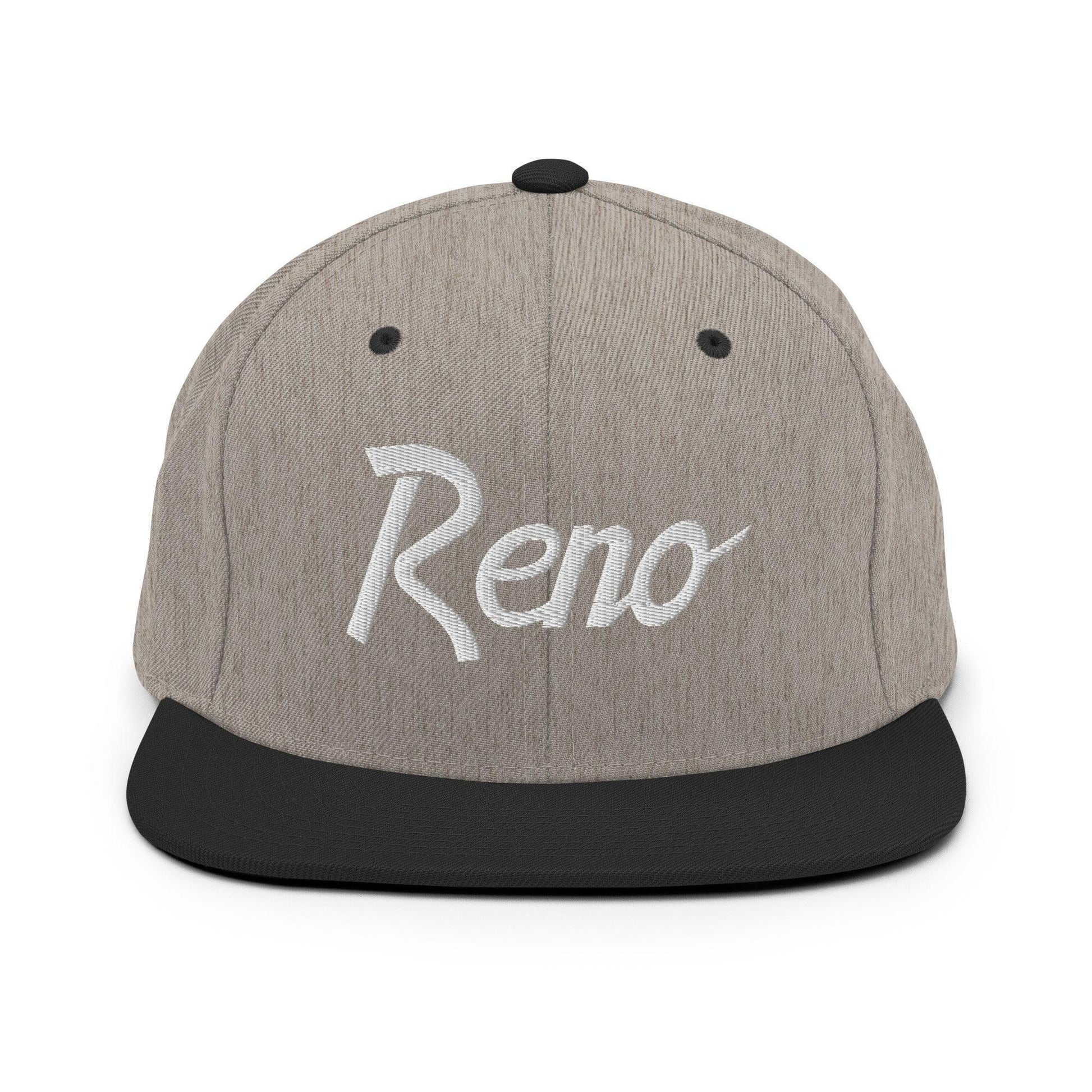 Reno Script Snapback Hat Heather/Black