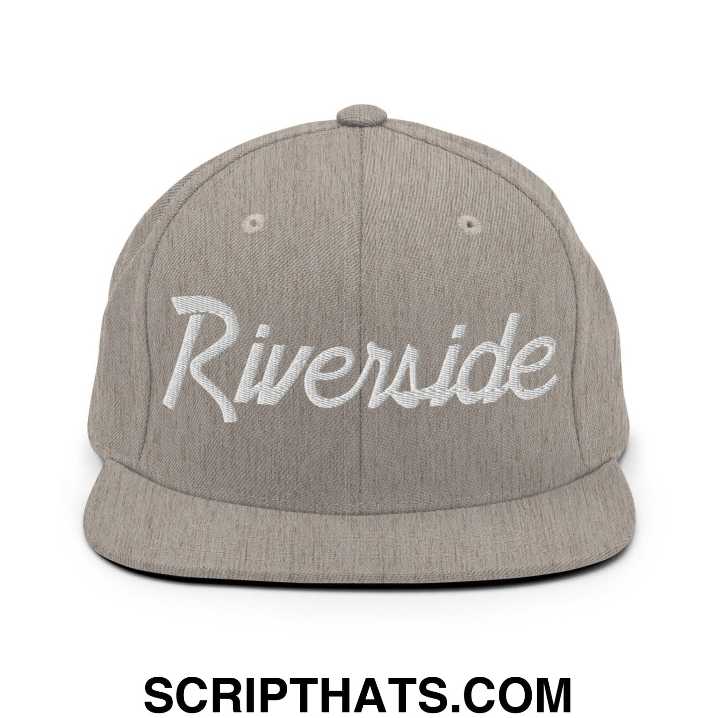 Riverside Script Snapback Hat Heather Grey