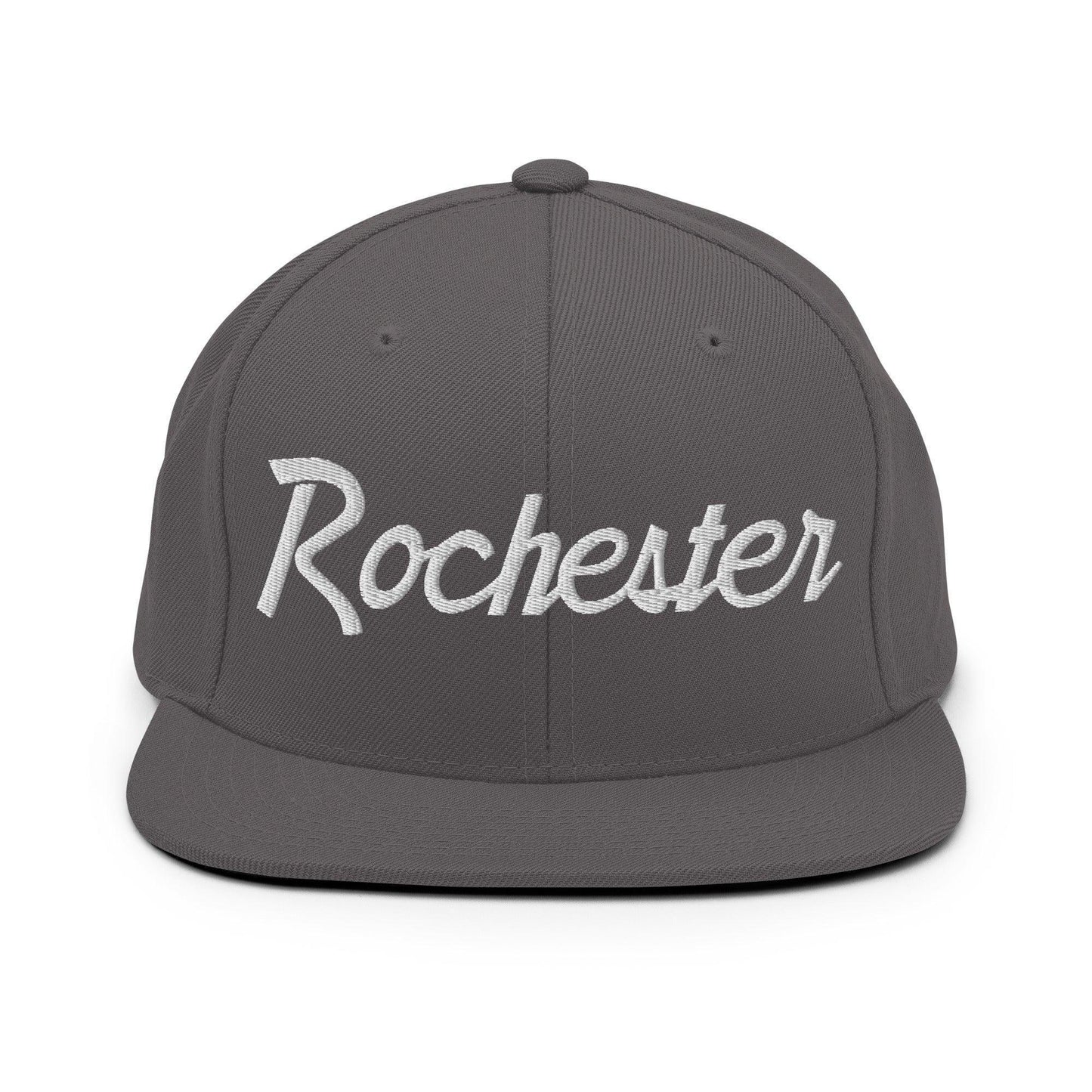 Rochester Script Snapback Hat Dark Grey