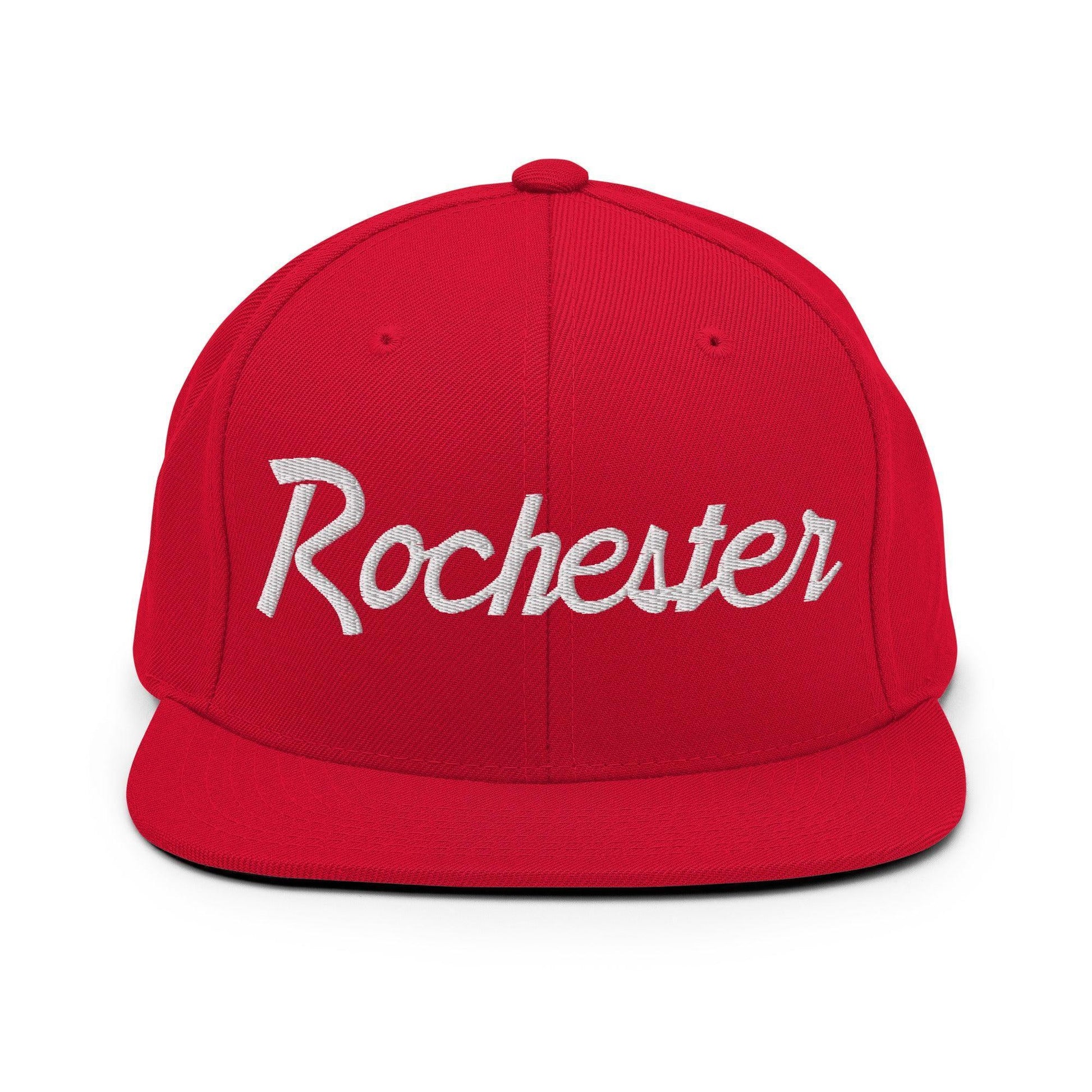 Rochester Script Snapback Hat Red