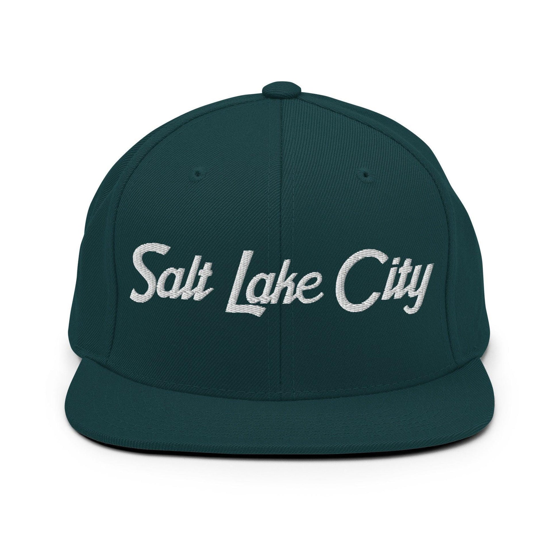 Salt Lake City Script Snapback Hat Spruce