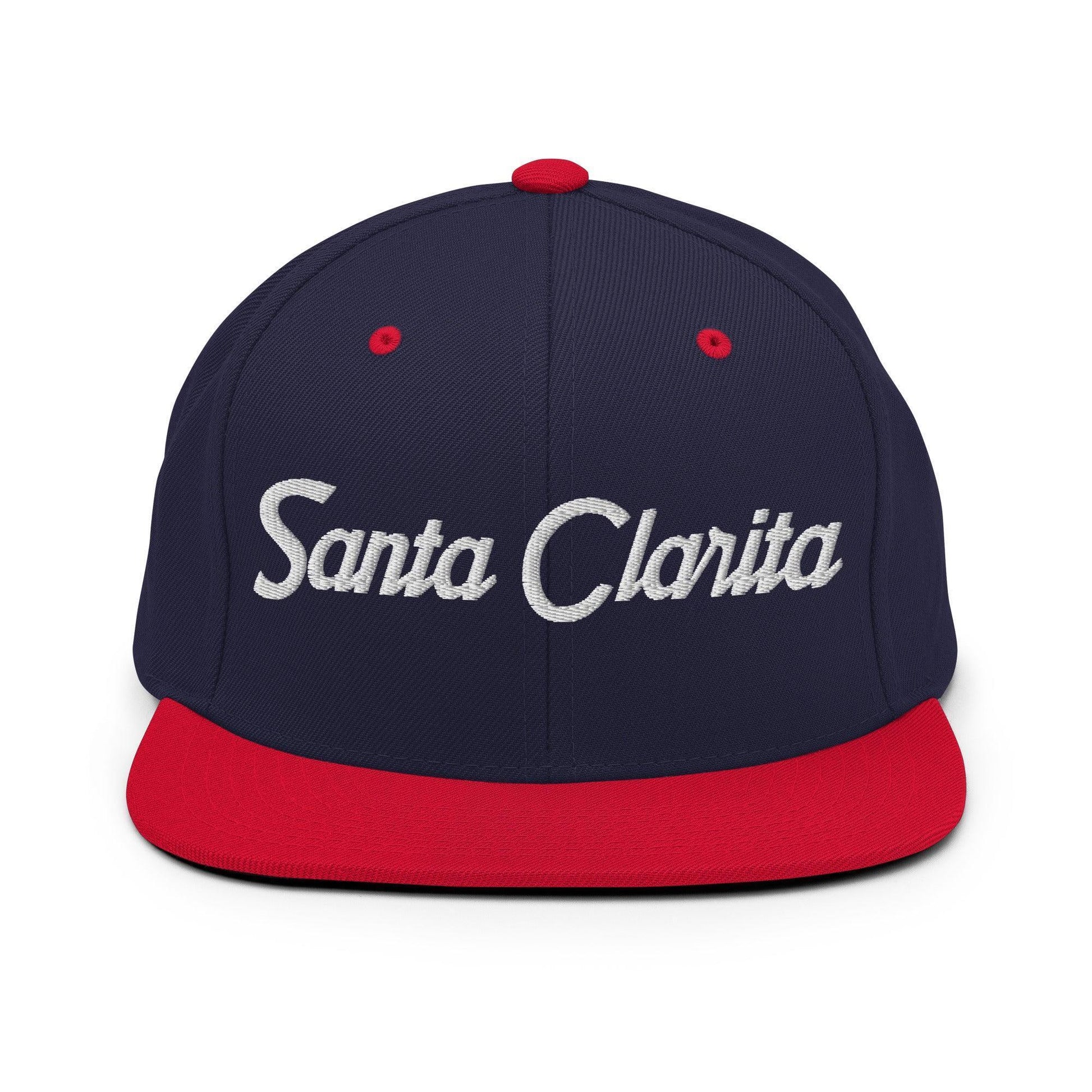 Santa Clarita Script Snapback Hat Navy/ Red