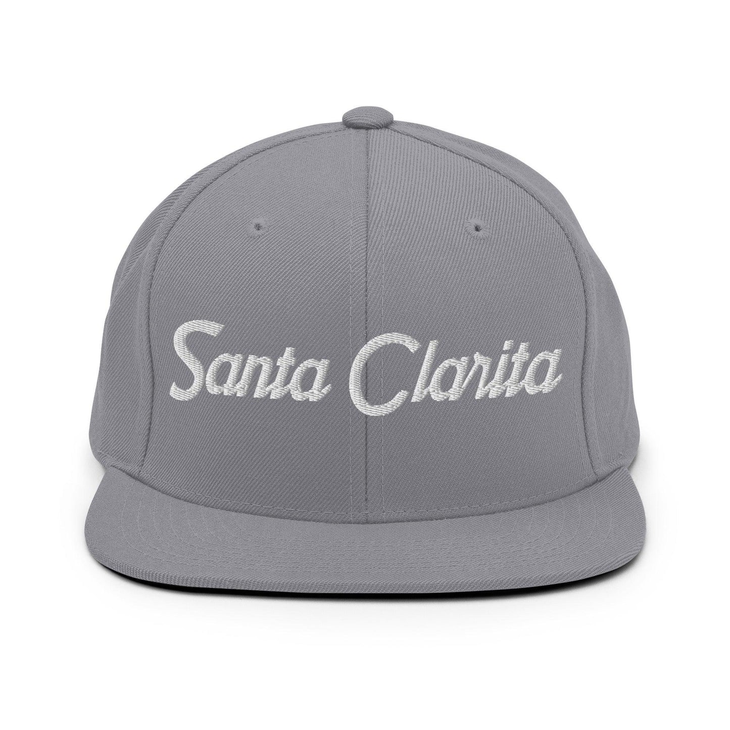 Santa Clarita Script Snapback Hat Silver